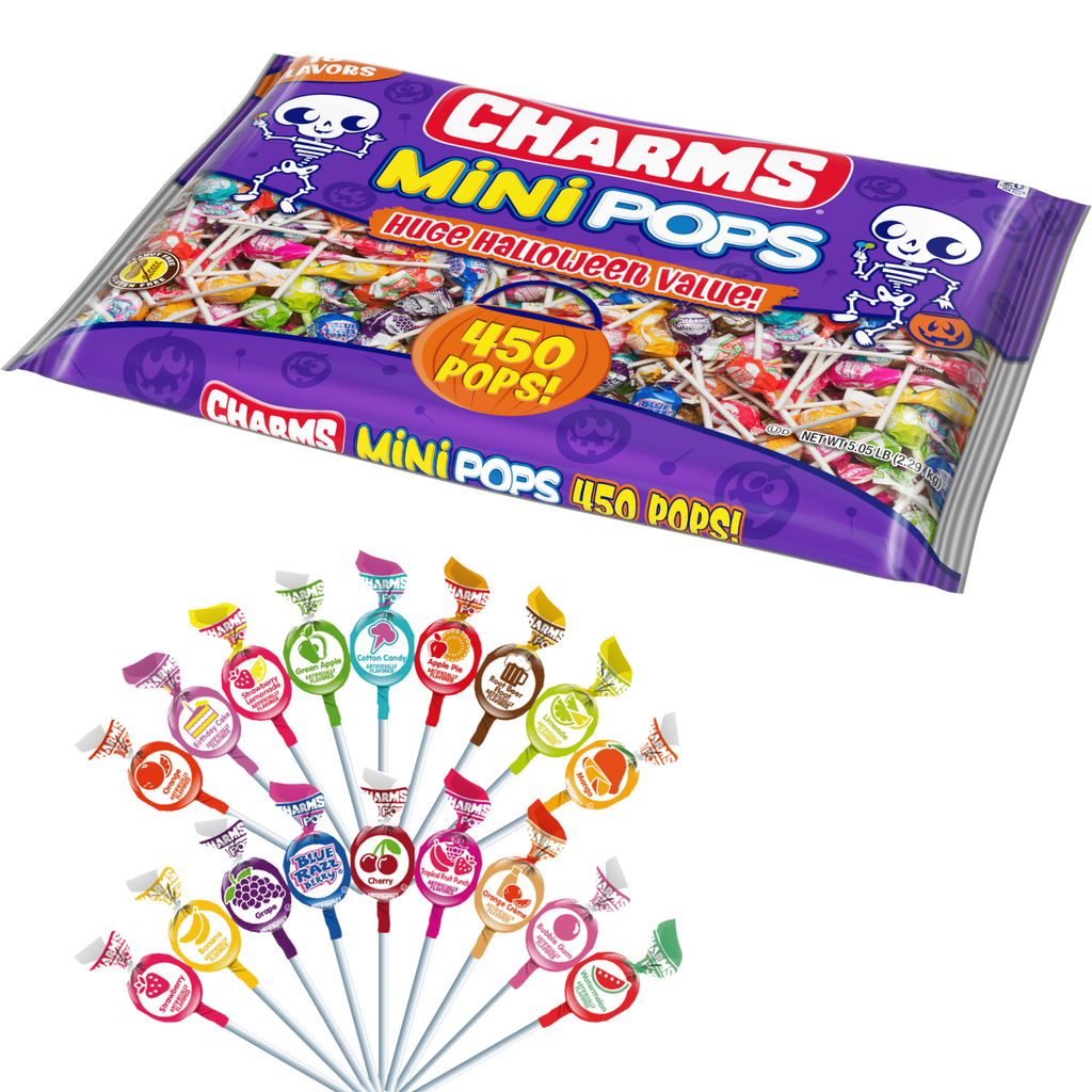 Charms Halloween Mini Lollipops Bag 5.05 lb, 450 Count. Individually Wrapped Halloween Lollipops. Gluten Free & Peanut-Free