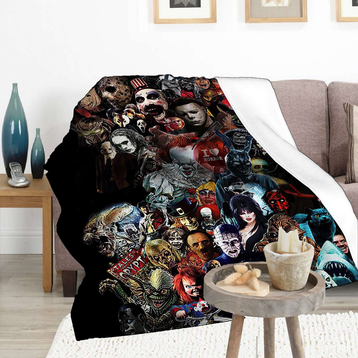 Jbralid This is My Horror Movie Watching Blanket, Horror Movie Blanket, Halloween Blanket, Scary Movie Blanket, Horror Blanket Gifts for Halloween 40x50 in