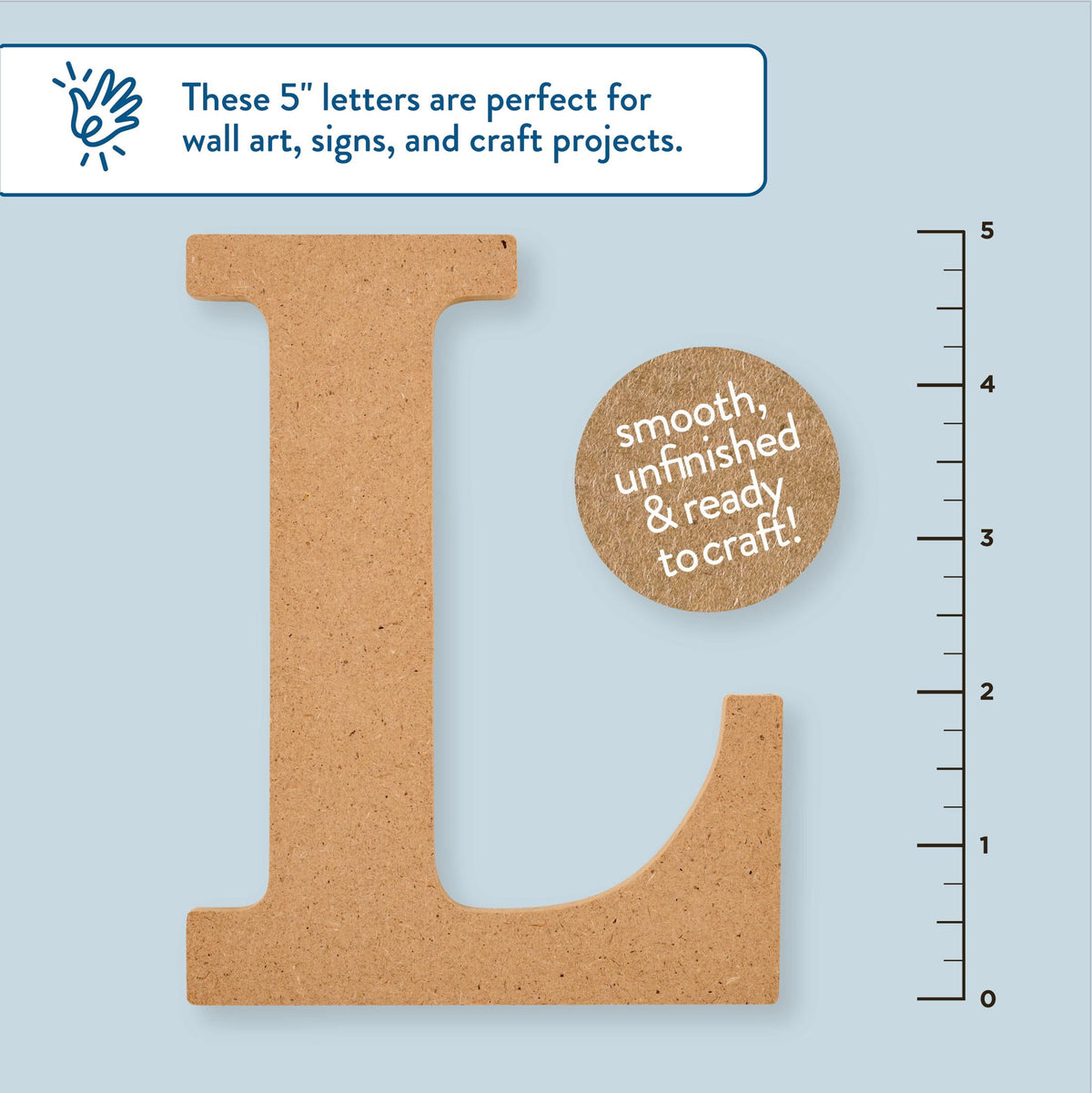Plaid Unfinished Wood MDF 5" Letter for DIY Arts and Crafts, A