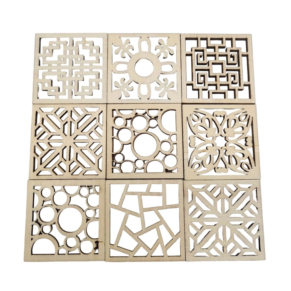 CIYISON 20/50/100Pcs Wooden Squares Cutout 4x4CM Unfinished Wood Slices For Kid Art Craft Painting And Holiday Decoration