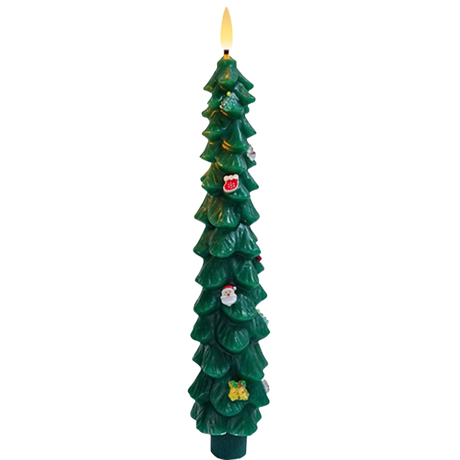 SCNOR Flameless LED Christmas Candle, 9 Inch Acrylic Decorative Night Light, Multi-Color Energy-Efficient Electronic Candle for Holiday Home Decor & Gift