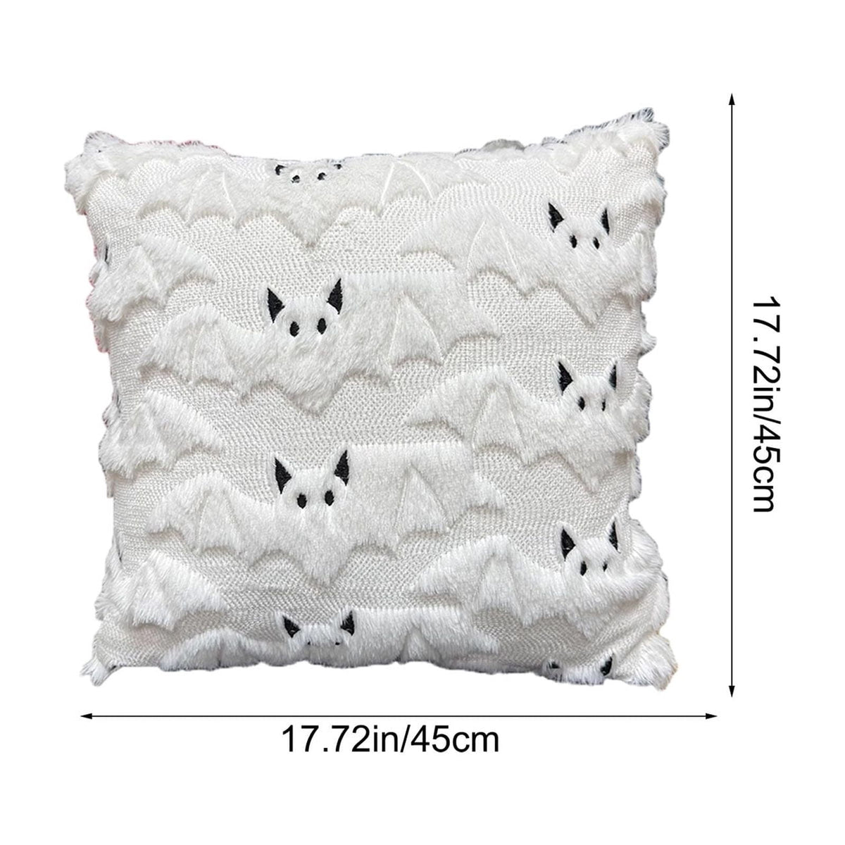 Yeciiwht Halloween Throw Pillow Cover – 18*18inch Embroidered Linen Cushion Case with Ghost, Mummy & Bat Designs, Invisible Zipper, Machine Washable
