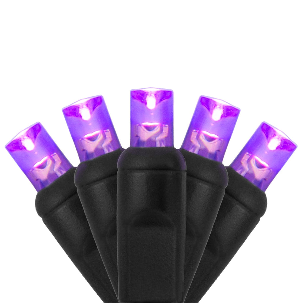 70 LED Purple and Orange String Lights for Halloween Displays Party Decoration, 24', Indoor Outdoor Black Wire