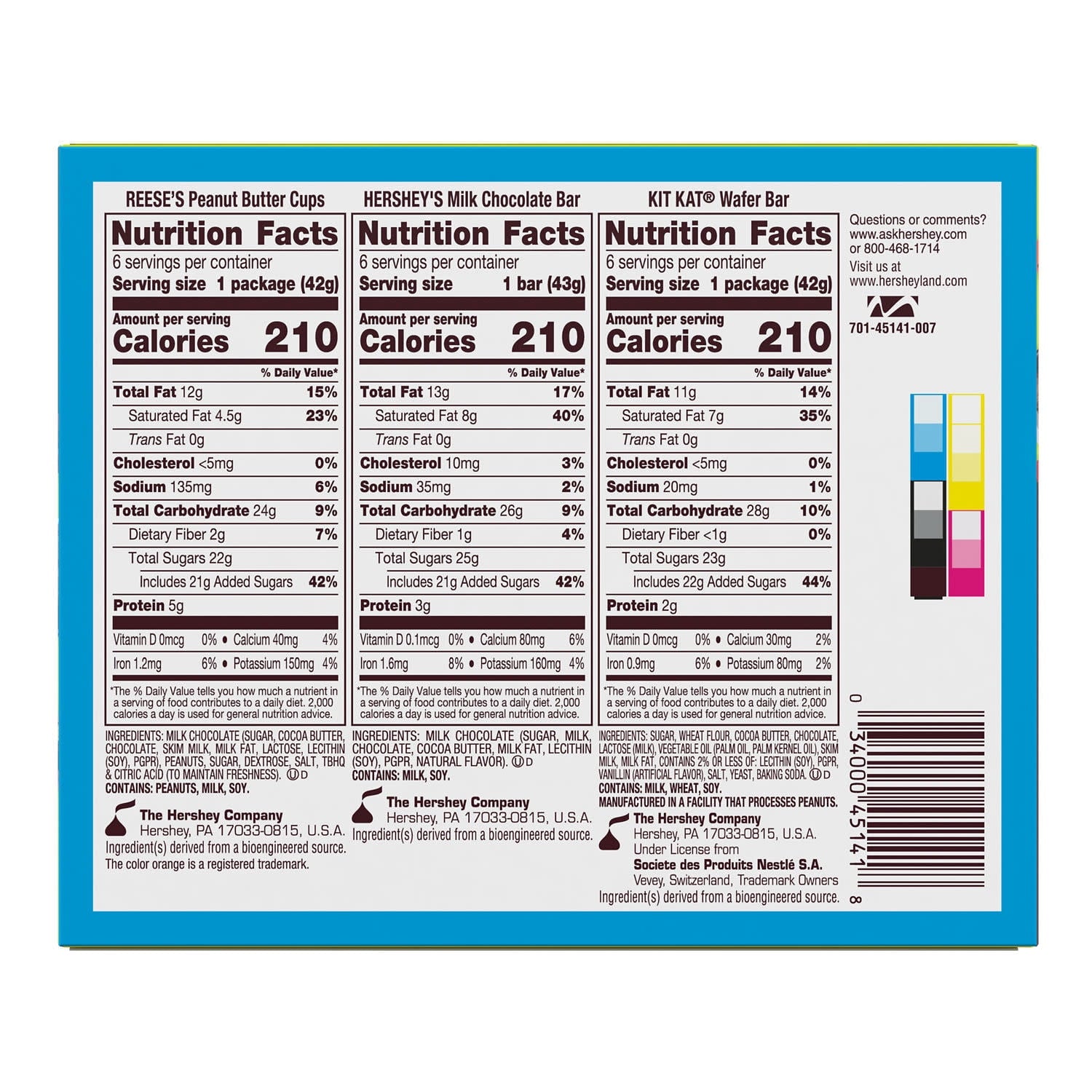Hershey's, Kit Kat and Reese's Assorted Milk Chocolate, Halloween Candy Bulk Box, 27.3 oz (18 Count)