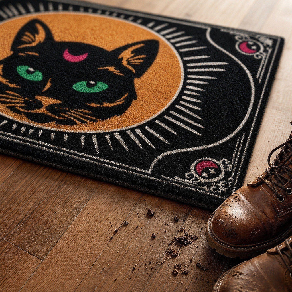 Halloween Ghost Door Mat, Cute Welcome Mat for Front Door Porch Entryway Haunted Outdoor Decor Spooky Decorative Entrance Doormat Non Slip Halloween Rug, 16" x 24"