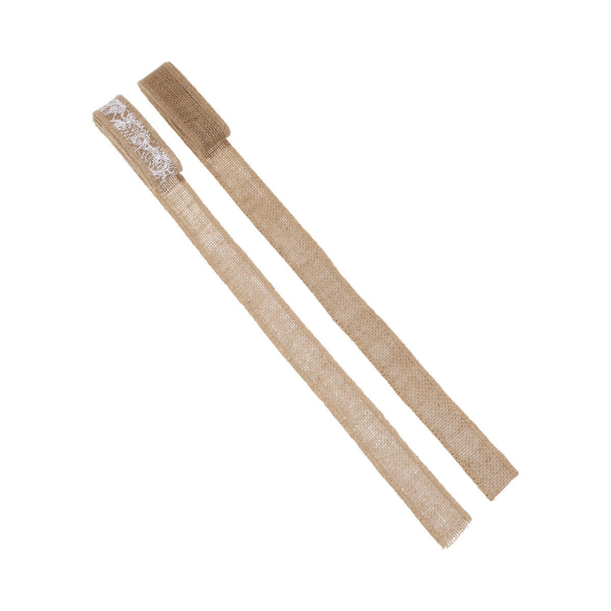 Love, Laugh, Craft Burlap Ribbon Set, 1.5"W x 3-Yds, Natural/White Stripe