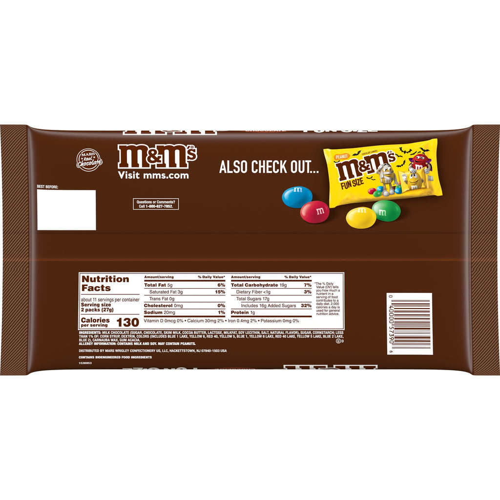 M&M's Peanut Fun Size Halloween Chocolate Candy - 10.57oz Bag