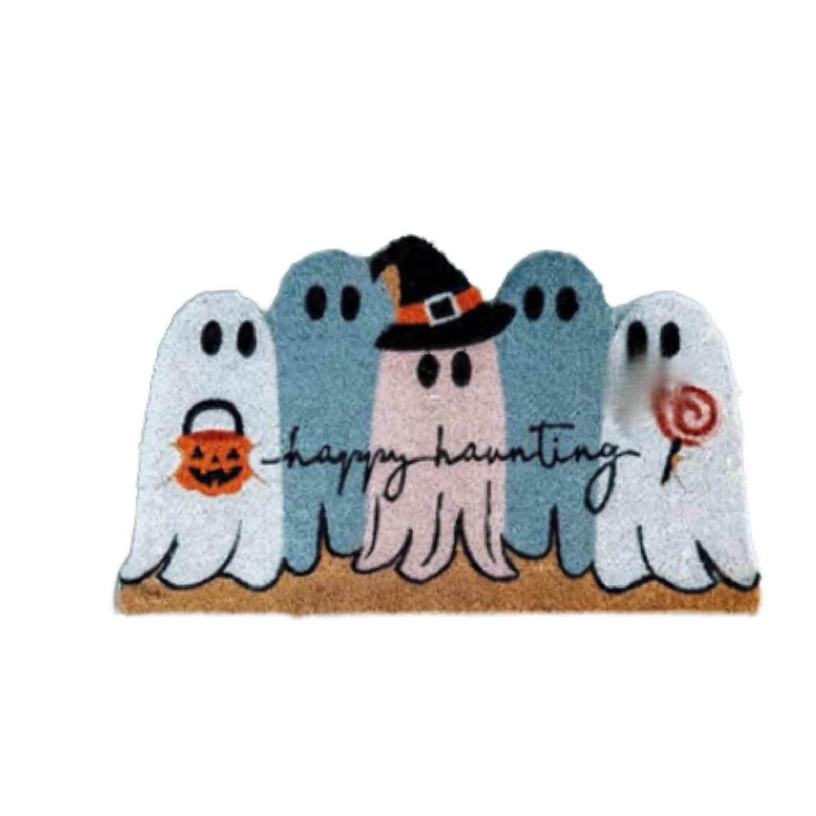 Orangide Halloween Decorations Ghost Doormat Non Slip Outdoor Entrance Rug Spooky Welcome Mat for Patio Porch Entryway Fall