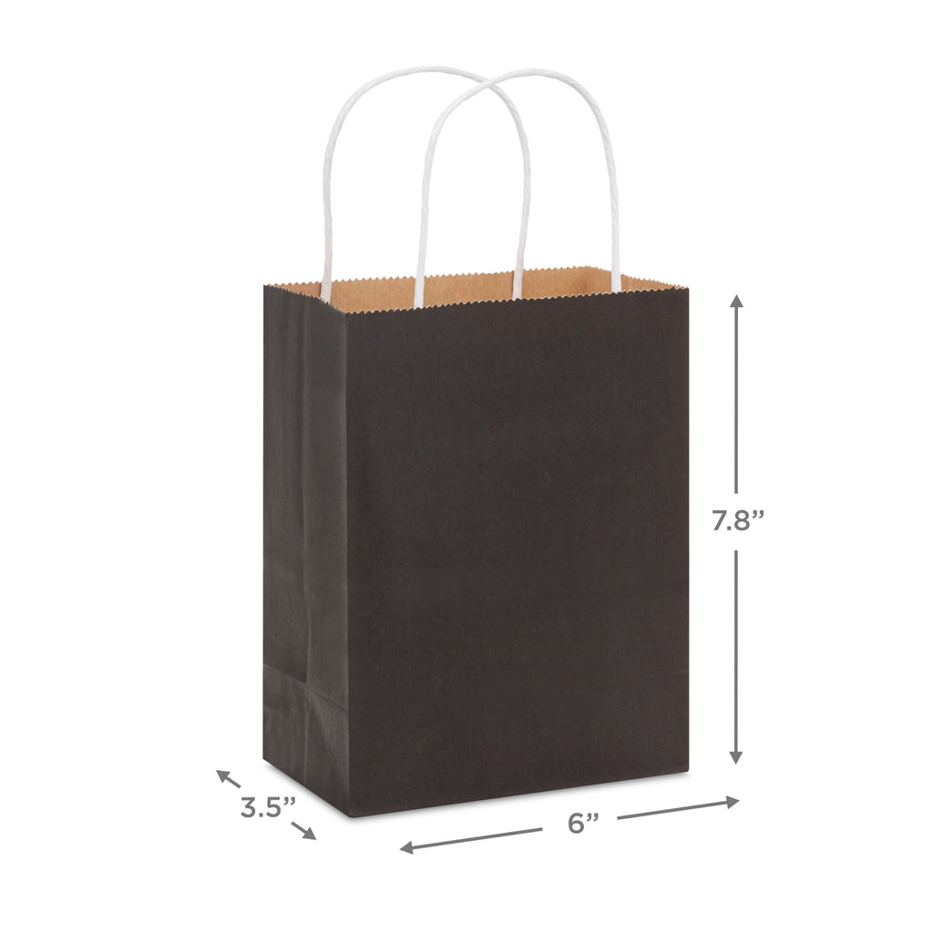 Hallmark Small Halloween Gift Bags (Solid Black) Set of 4, 4 Count