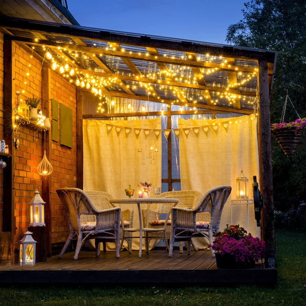 2 Pack Solar Fairy Lights Outdoor 33ft 100 LED Solar Powered Copper Wire Lights 8 Modes Waterproof for Garden Tree Patio Wedding Party Decor,Cool White