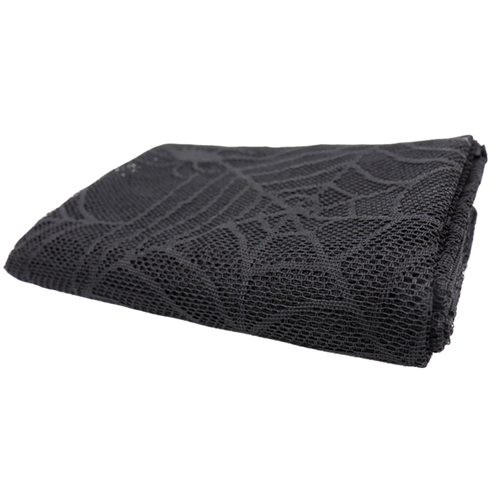 Halloween Table Cloth, Spider Webs Tablecloths Black Tablecloth Lace Fabric Table Cloths Spooky Table Cover for Rectangle Tables for Parties Gothic Halloween Home Decorations, 48x96 Inch