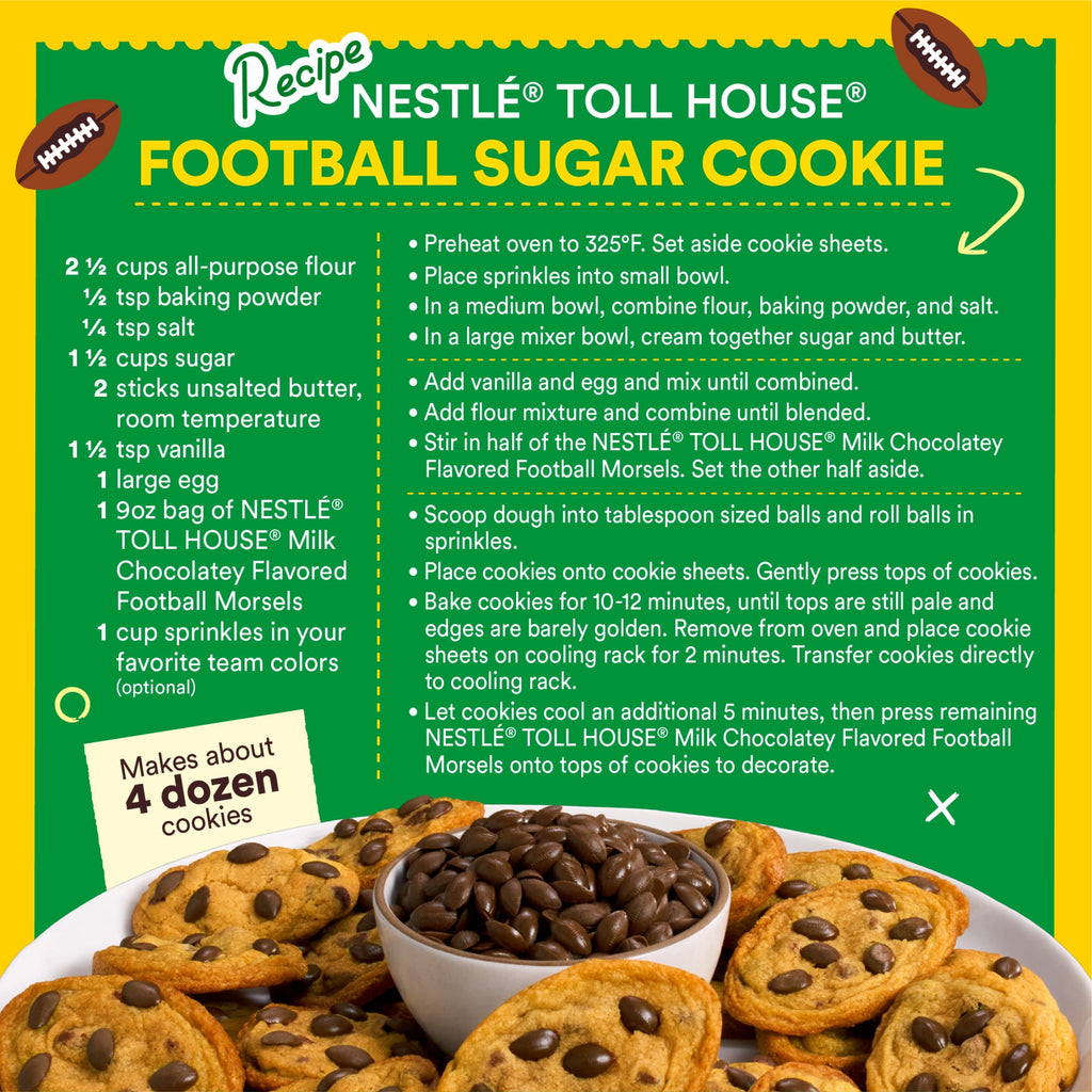 Nestle Toll House Milk Chocolatey Flavored Football Morsels, Baking Chips, Chocolate Chips 9 oz