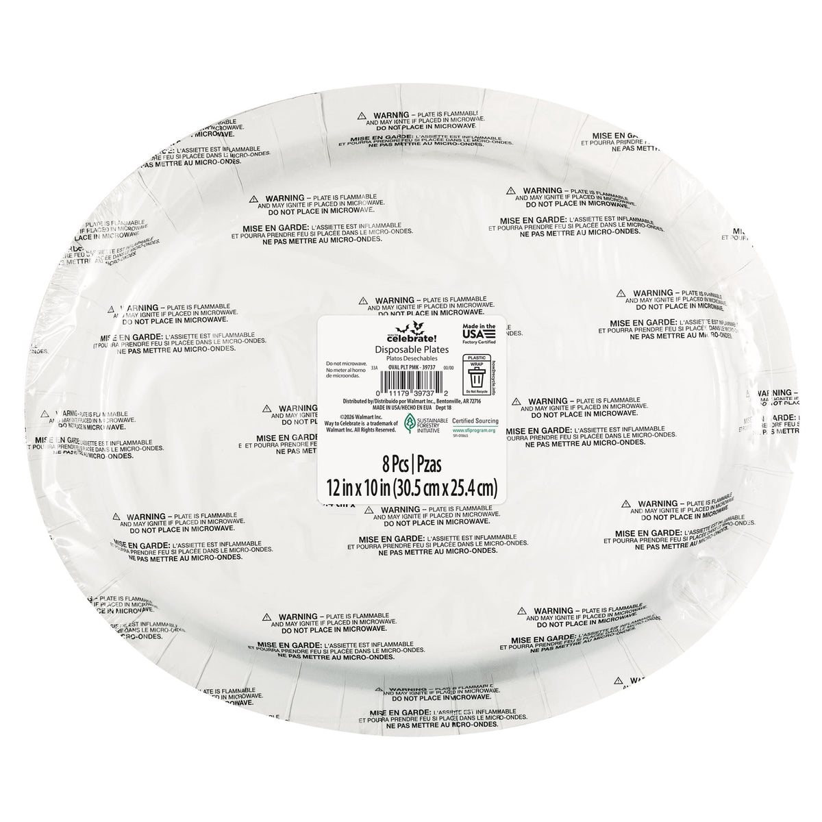 Cute Ghost Oval Disposable Paper Plates, Multicolor, 12" x 10", 8 Count, Halloween by Way To Celebrate