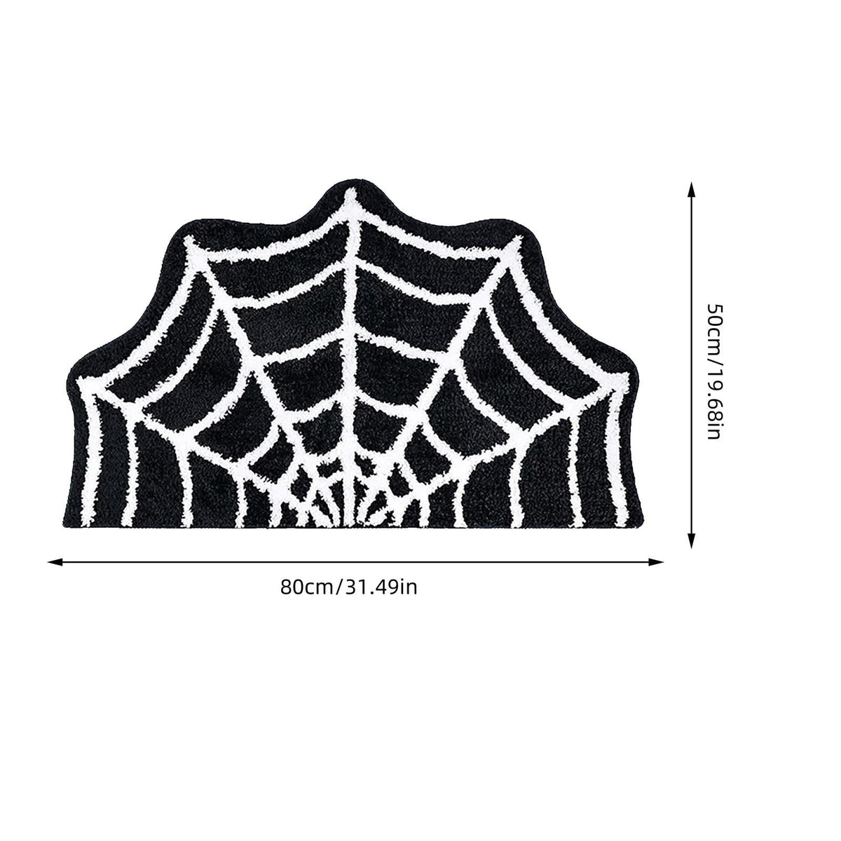 Harliver Spider Web Gothic Cute Fun Halloween Floor Mat, Non Slip Washable Welcome Door Mat, Fall Thanksgiving Rugs for Indoor Outdoor Entrance Home Bathroom Living Room Decor (Black)