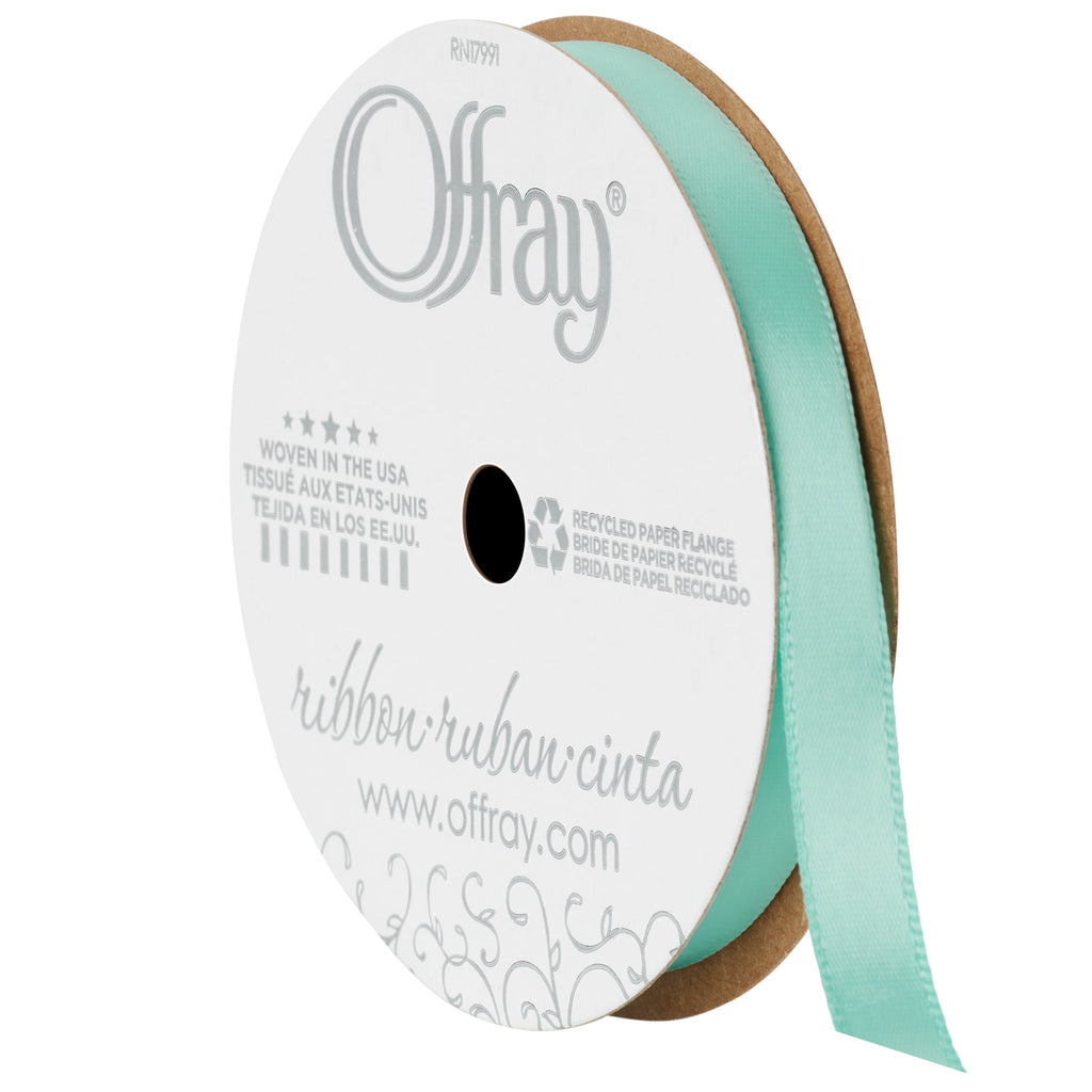 Offray Ribbon, Red Wine 3/8 inch Single Face Satin Polyester Ribbon, 18 feet