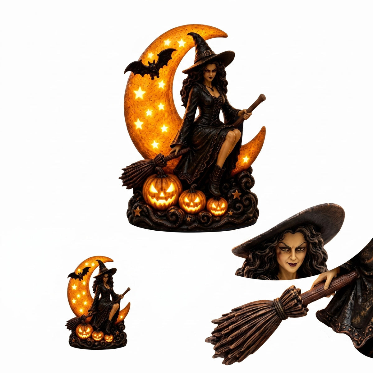 Halloween Witch Cauldron Garden Light, 3D Witch Cauldron LED Projector Outdoor Decor, Solar Powered Garden Stake Light with Halloween Shadow Projection Effect