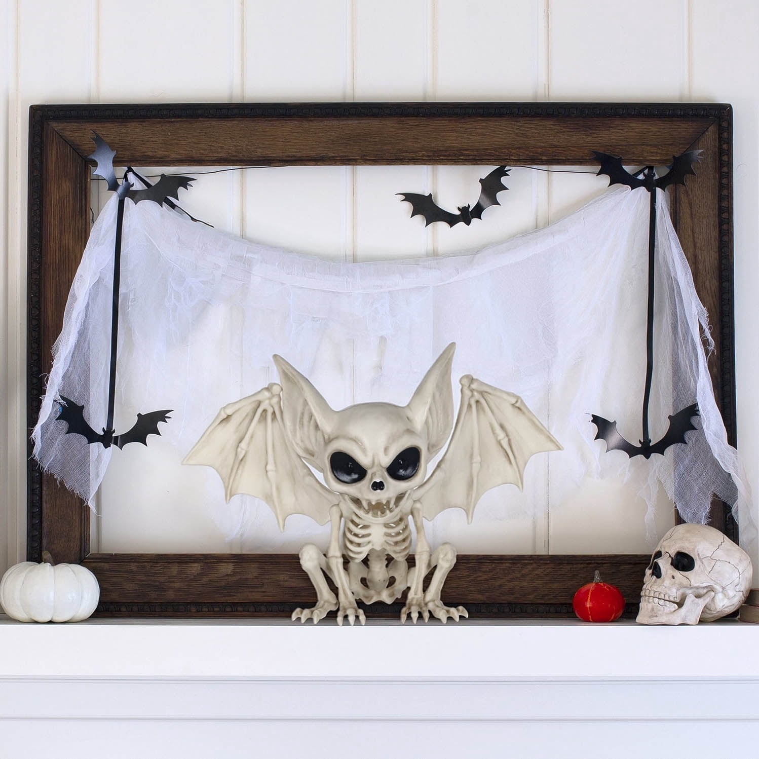 Faux Skeleton Vampire Bat Decoration, 4.5", Halloween by Way To Celebrate