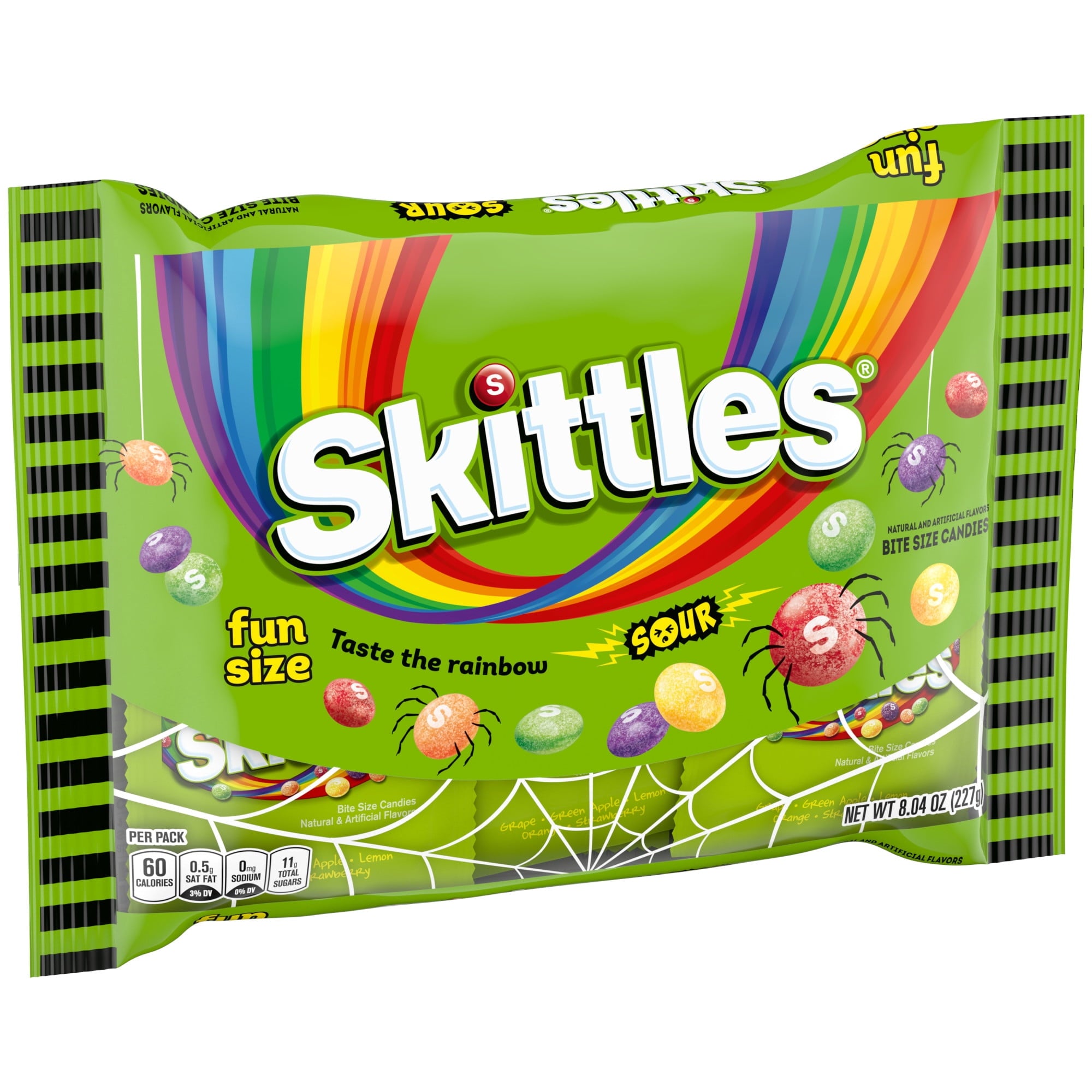Skittles Sours Fun Size Chewy Halloween Candy - 8.04 oz Bag