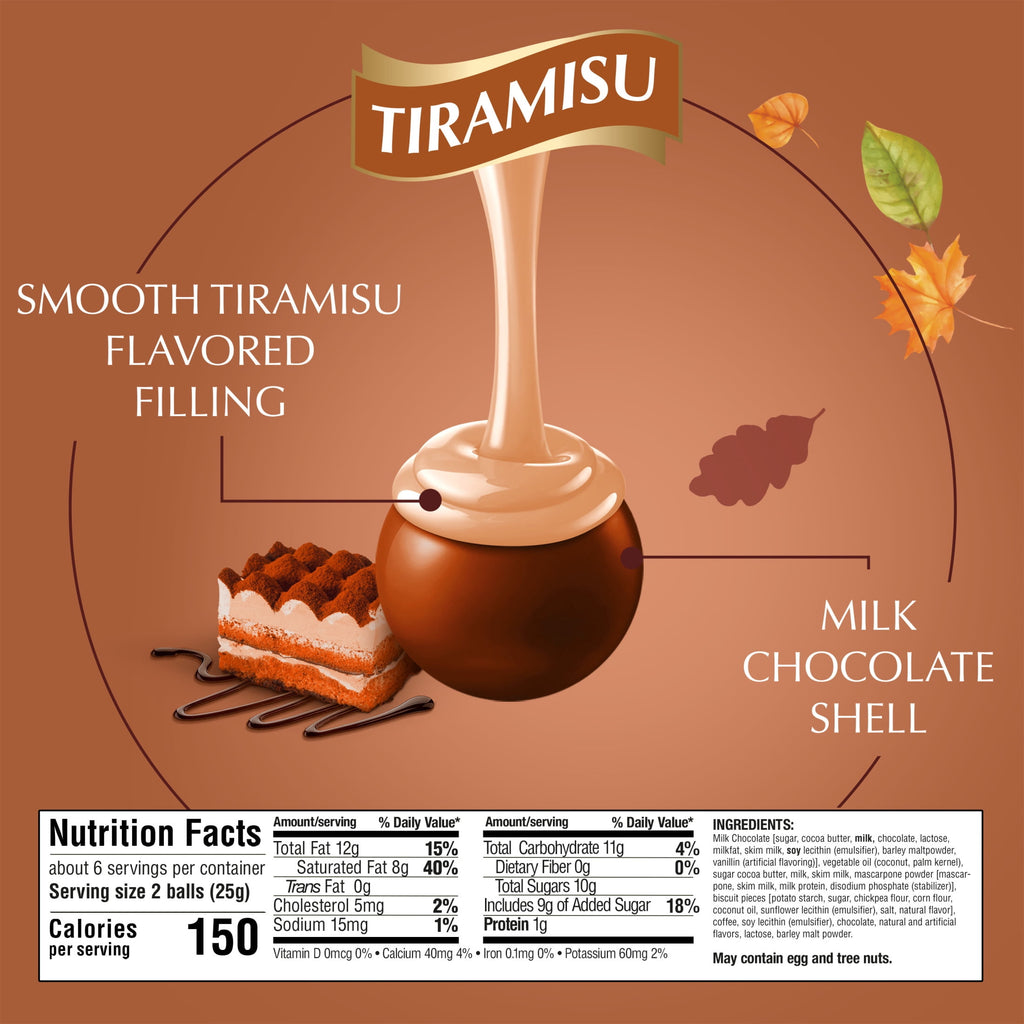 Lindt LINDOR Fall Tiramisu Milk Chocolate Candy Truffles, 5.3 oz. Bag