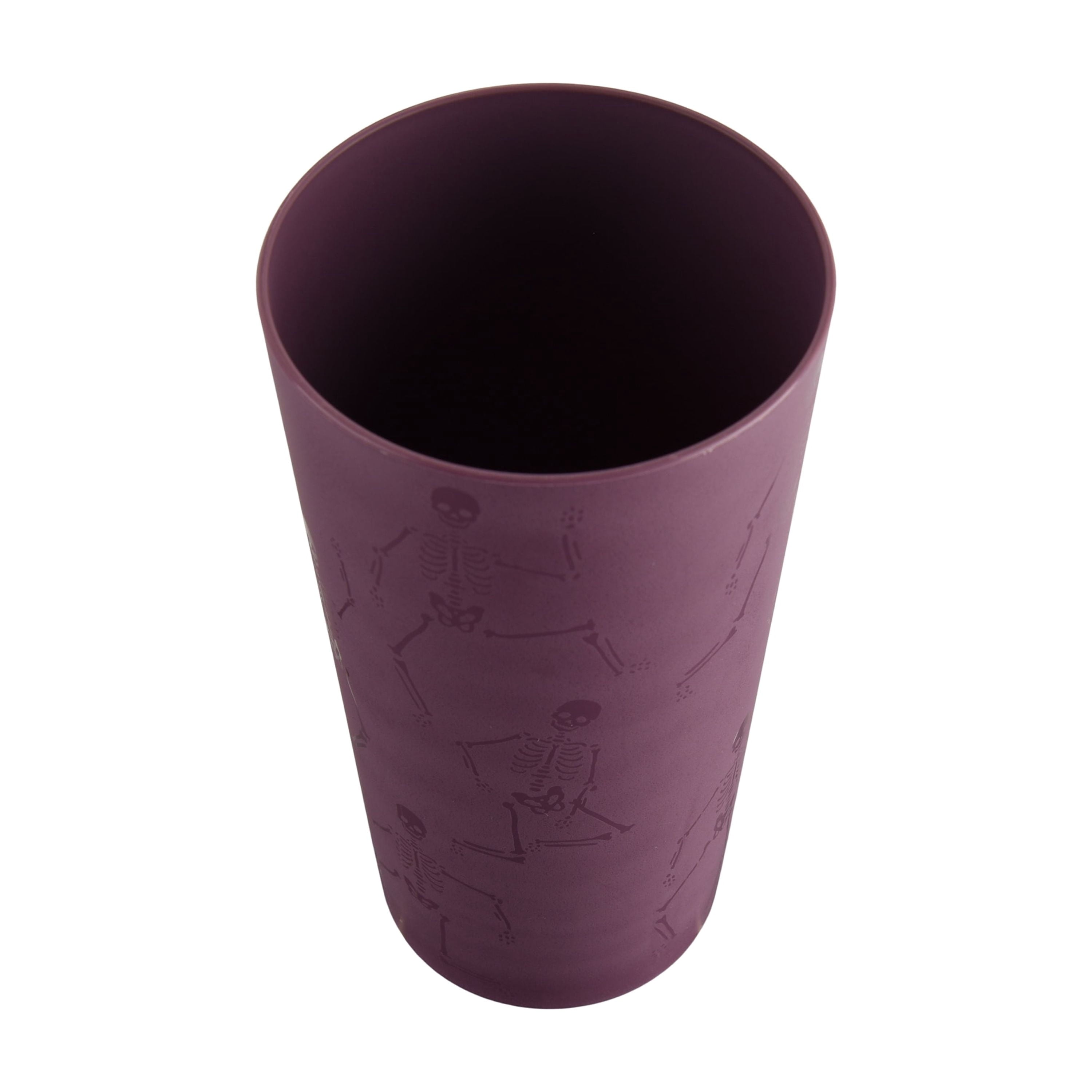 Mainstays 26 oz Round Plastic Skeleton Tumbler, Purple