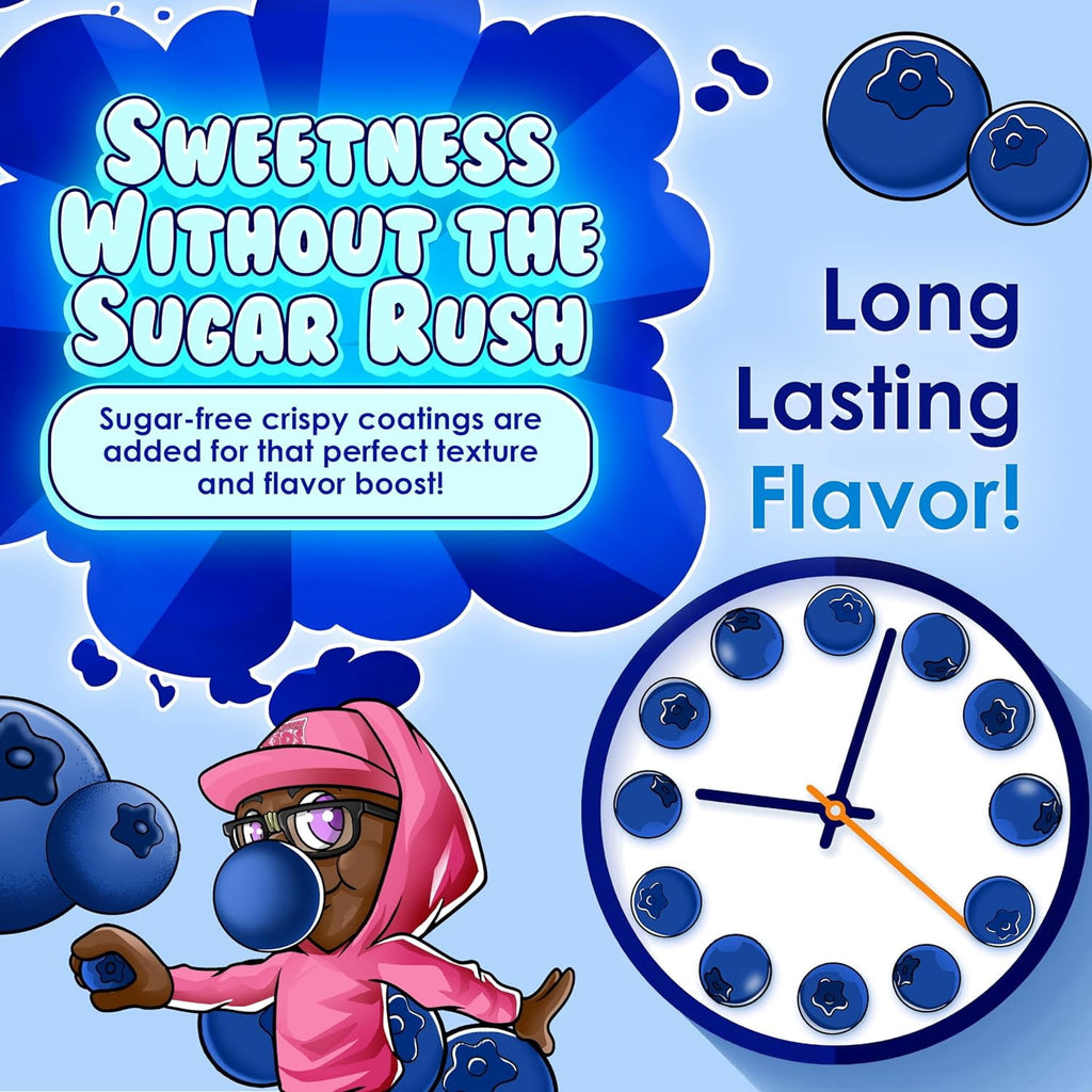 Bubblegum Kids Sugar-Free Gum, Healthy Xylitol, Blueberry, 1 Pack, 55 Pieces