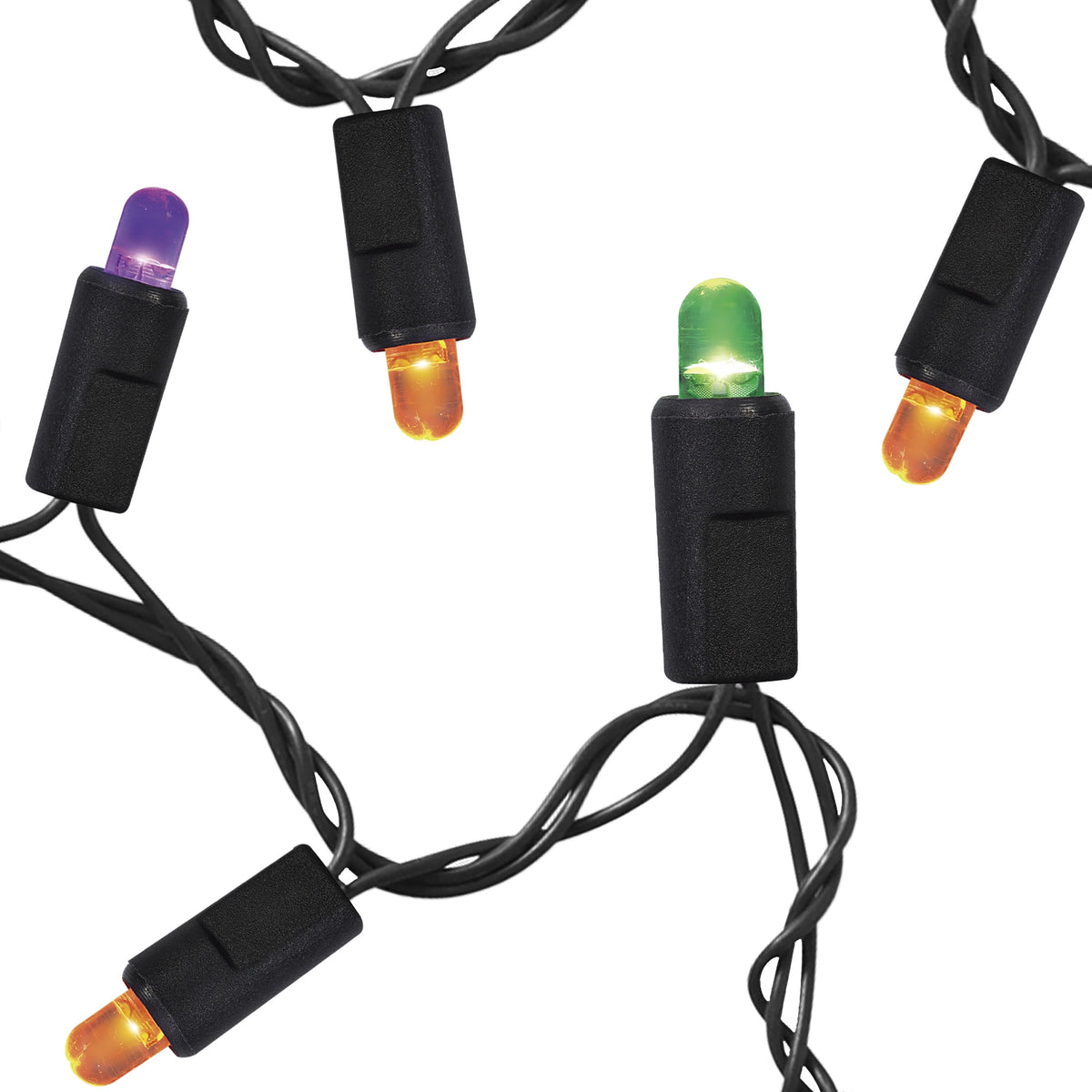 Indoor/Outdoor 100-Count LED Color Sync Dome String Lights, Purple and Orange, 19.5', Halloween by Way To Celebrate