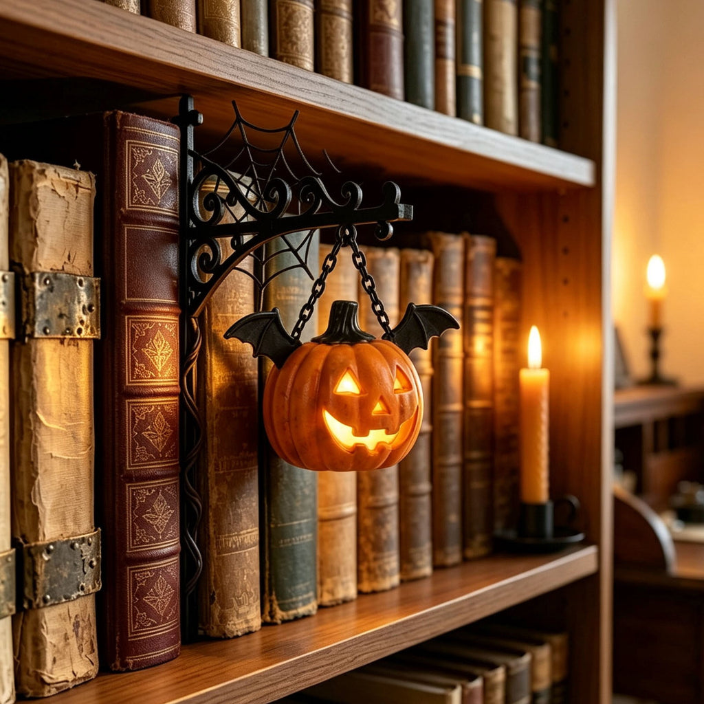 Halloween Ghost Library Lantern Decorative Bookshelf Lighting, Reading Book Shelf Lights for Study Reading Corner Home Library Gift for Book Lovers Bookworms