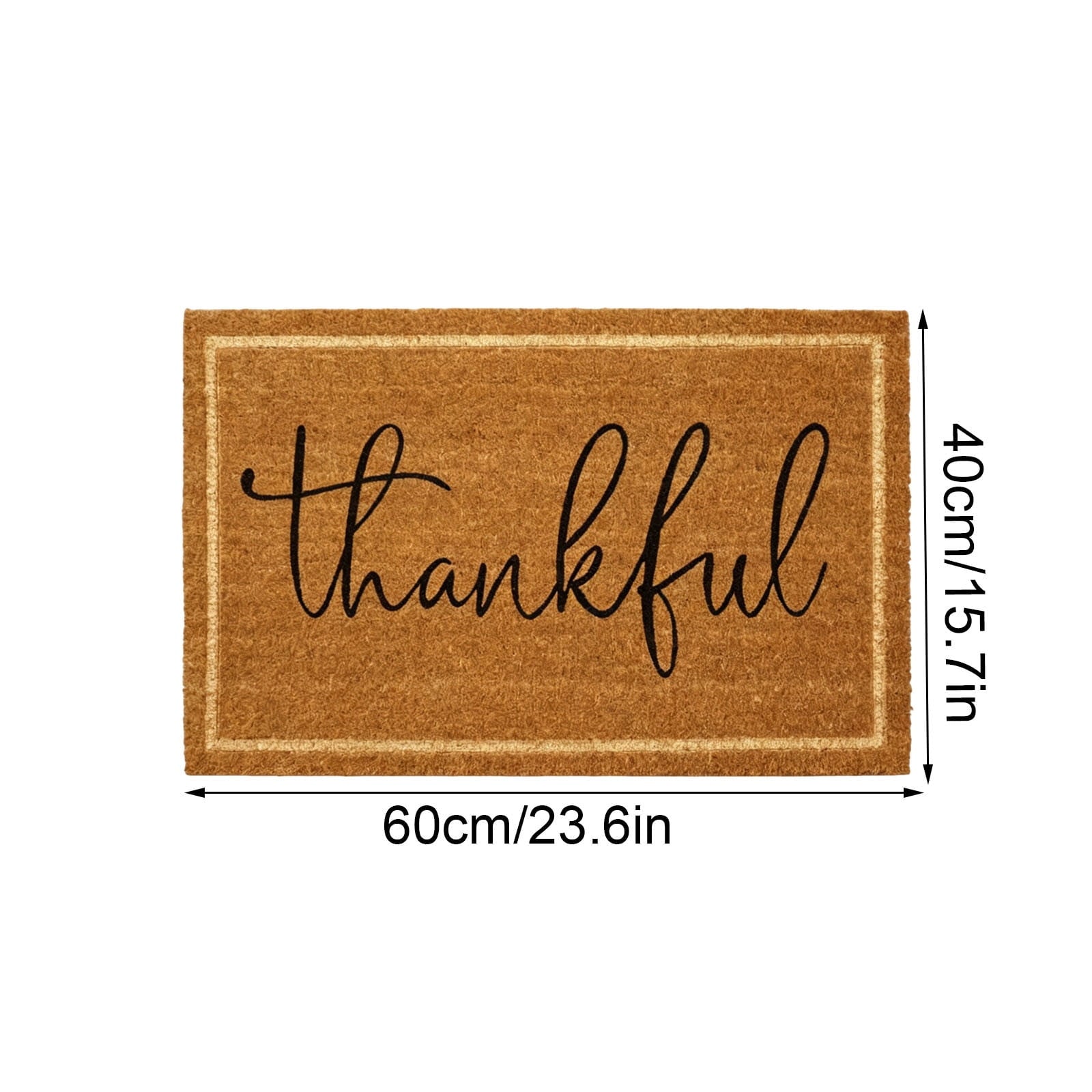 Fall Pumpkin Coir Doormat, Oh My Gourd Anti-Slip Front Door Mat Vintage Harvest Thanksgiving Halloween Entryway Floor Rug