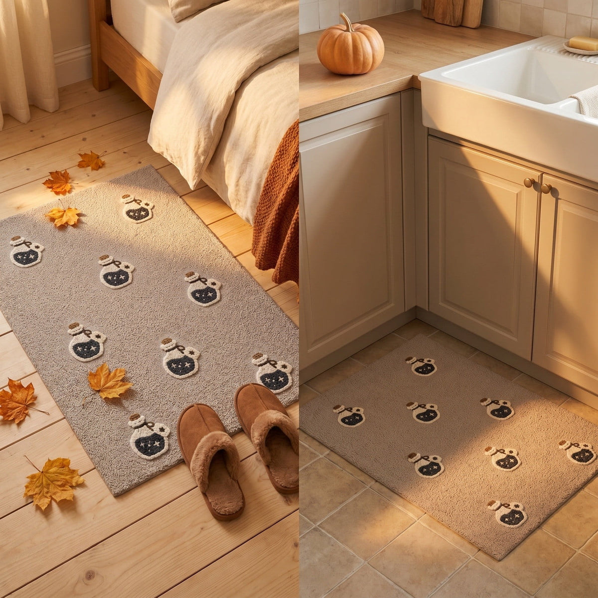 Halloween Thanksgiving Pumpkin Doormat 24x16 Inch, Simple Fall Farmhouse Entrance Mat for Front Porch Patio Home Decor