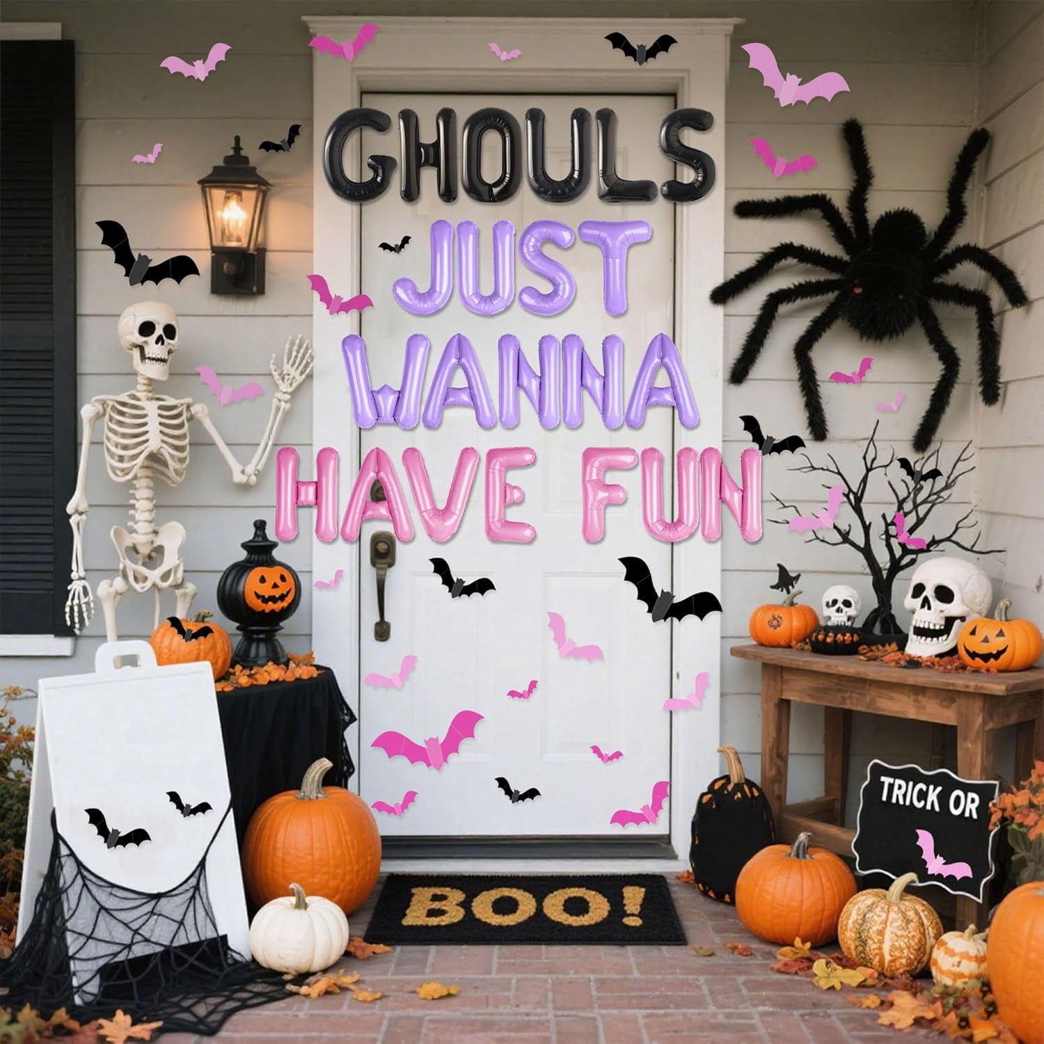 Halloween Aluminum Foil Balloon Set Bat Letter Combination Multi-color Multi-size Wall Scene Holiday Party Decoration