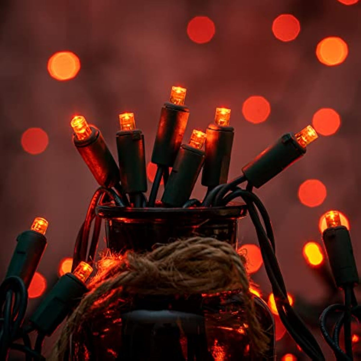Wick's Outdoor Living LED 5MM Orange Holiday Lights, 24 FT in length, 70 CT, and 6 different color options