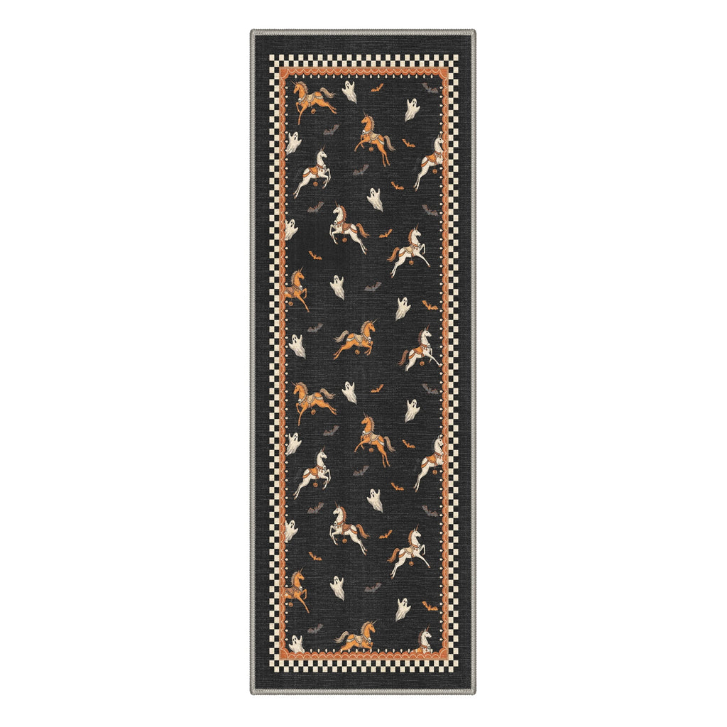 GENIMO 5'x7' Halloween Area Rug for Living Room, Washable Non Slip Soft Farmhouse Pumpkin Indoor Rug for Bedroom Dining Room Home Office, Vintage Sepia