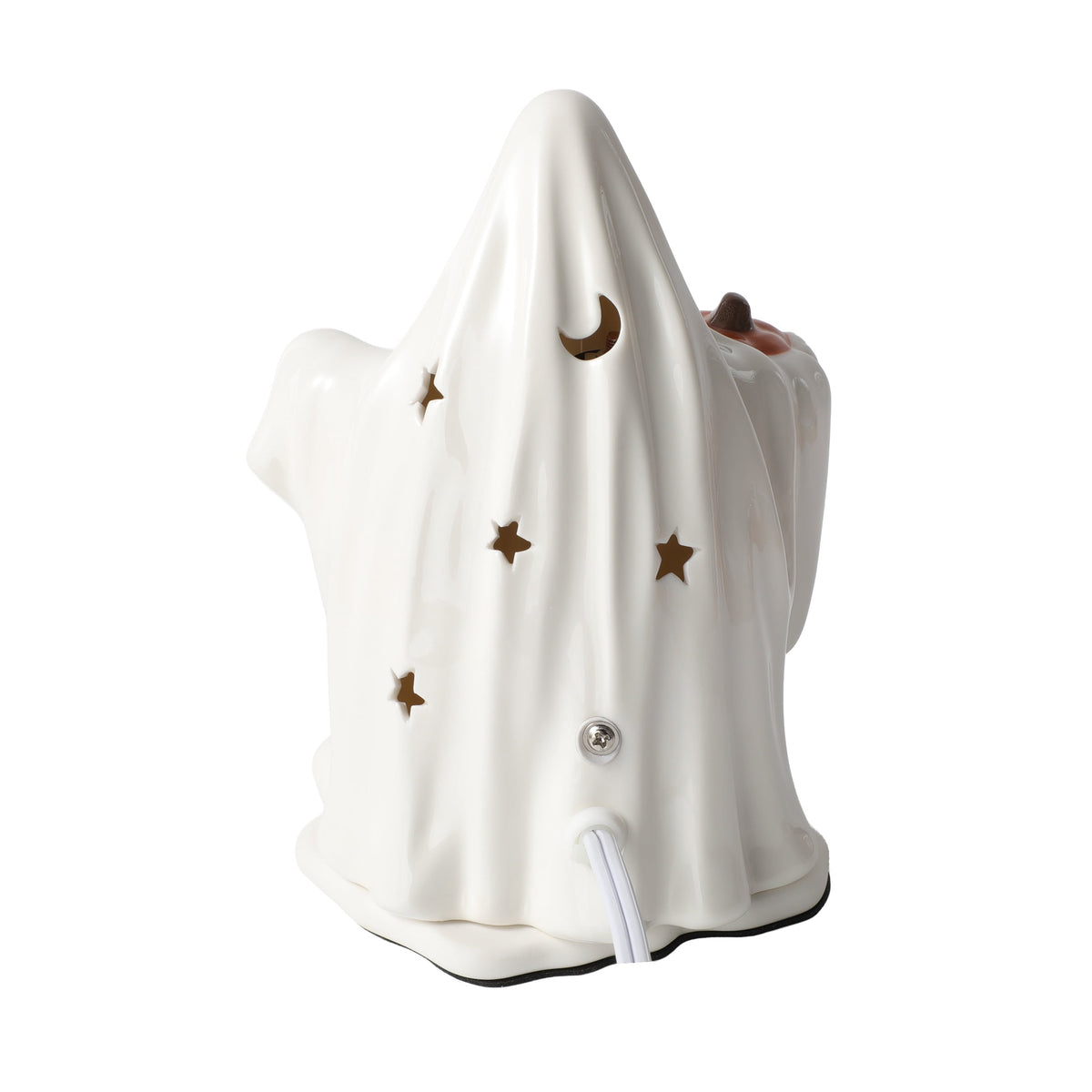 Better Homes & Gardens Halloween Ceramic Electric Plug-in Wax Melt Warmer with Farm Apple Pumpkin Wax Melts, Spooky Ghost