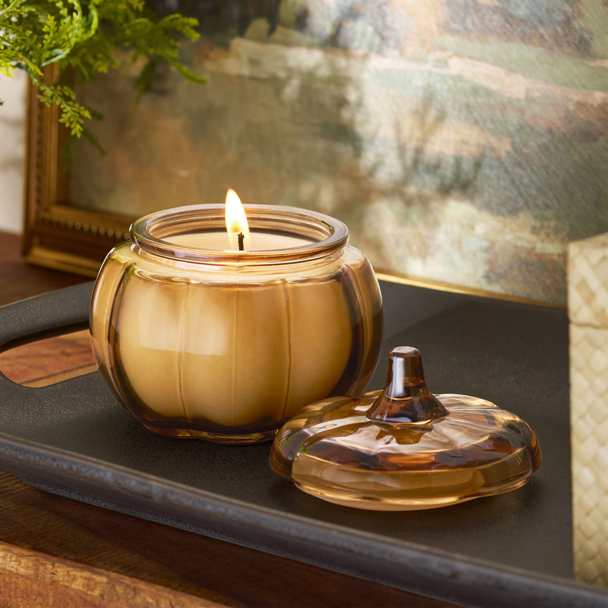Better Homes & Gardens 5 oz Glass Pumpkin Jar Candle, Pumpkin Snickerdoodle Swirl
