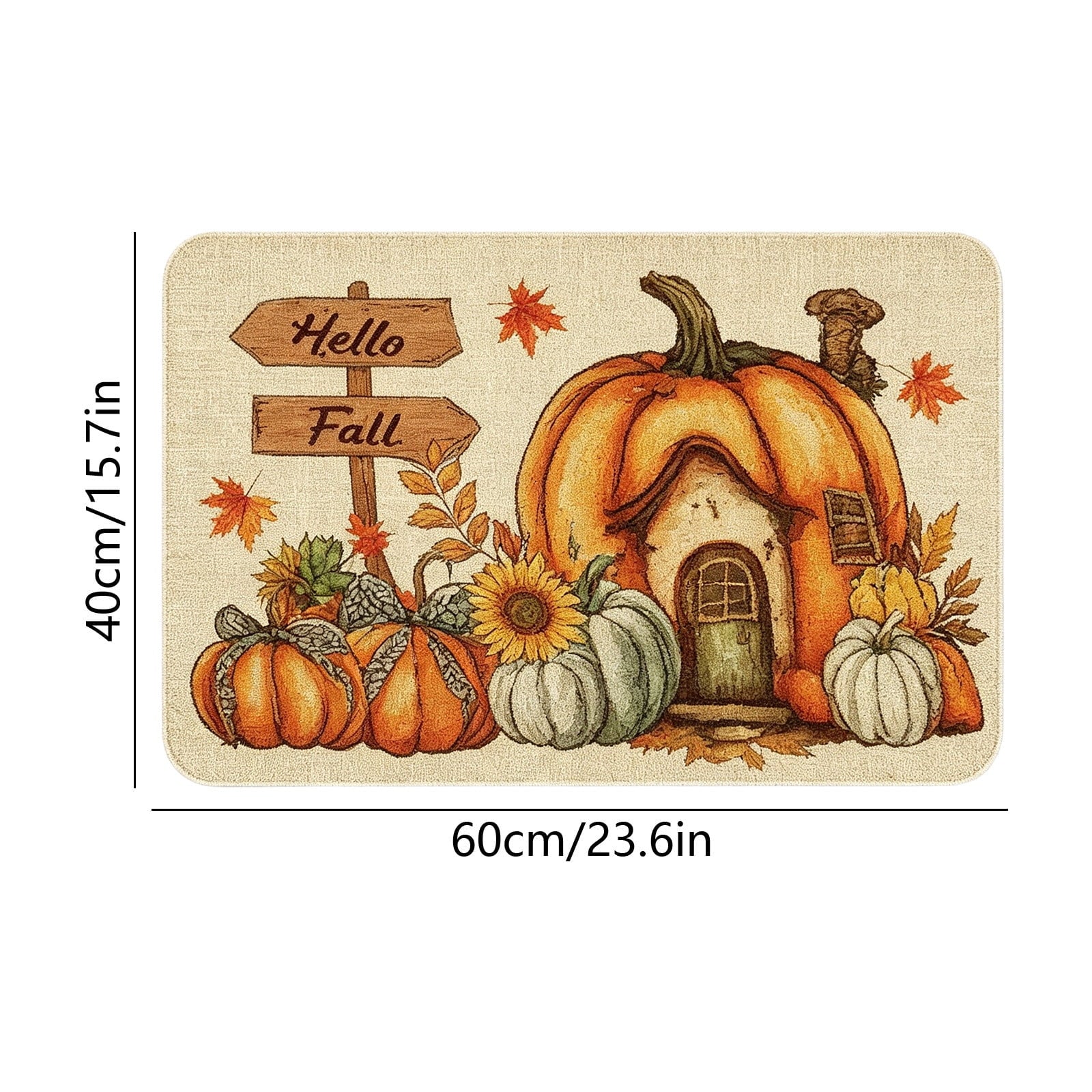 Autumn Door Mat for Entryway, 16x24 Inch, Fall-Themed Floor Doormat for Home Decor, Non-Slip Rug Mat for Living Room, Kitchen, Bedroom, Gifts for Fall Lovers (E)