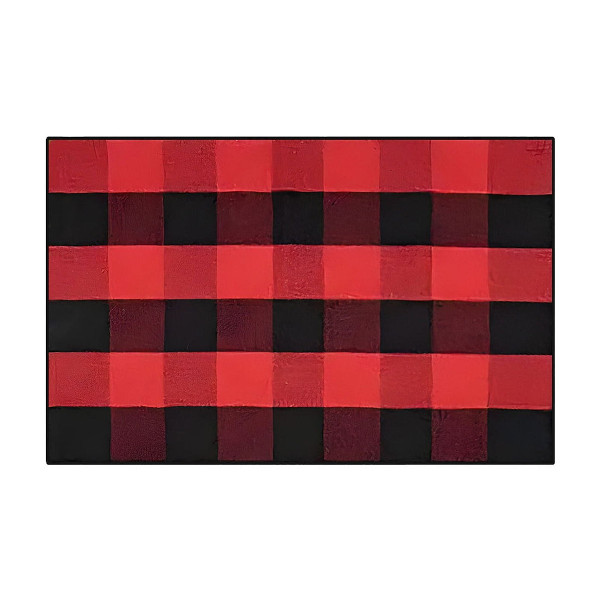 Guozer Fall Outdoor Rug Orange Plaid Outdoor Rug Cotton Hand-Woven Check Rug Layered Doormats For Front Door/Front Porch/Farmhouses/Entryway/Patio 23.6''x 35.4''