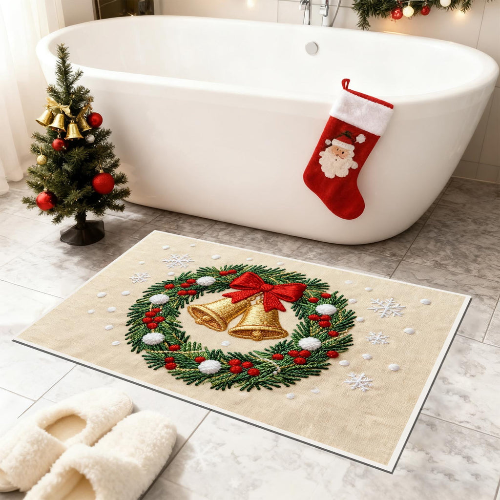 Tupukom Gifts Under 5 Dollars Christmas Doormat With Non Slip Indoor Christmas Welcome Mat with Absorbent & Dirt-Trapping, Outdoor Christmas Tree Door Mat Front Porch Decor 16" x 24" Inch