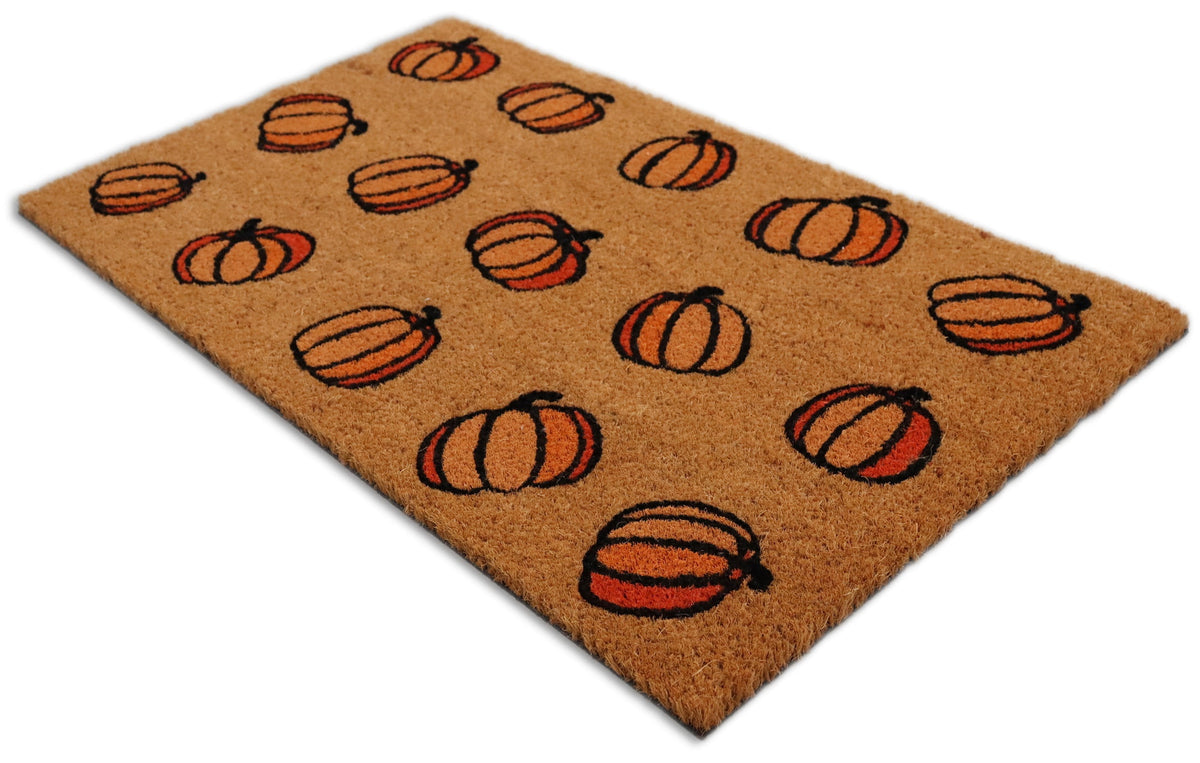 Way To Celebrate Pumpkin Halloween Coir Doormat, 18 in x 30 in