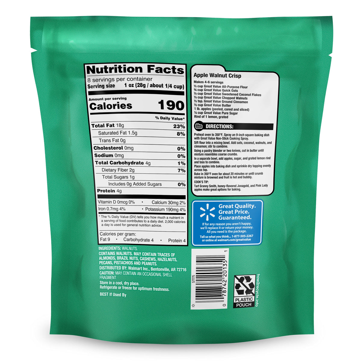 Great Value Chopped Walnuts, 8 oz