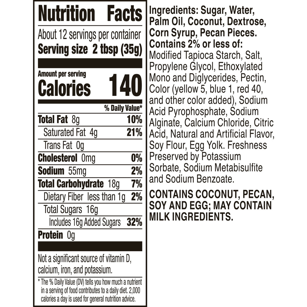 Betty Crocker Rich and Creamy Coconut Pecan Frosting, Gluten Free, 15.5 oz