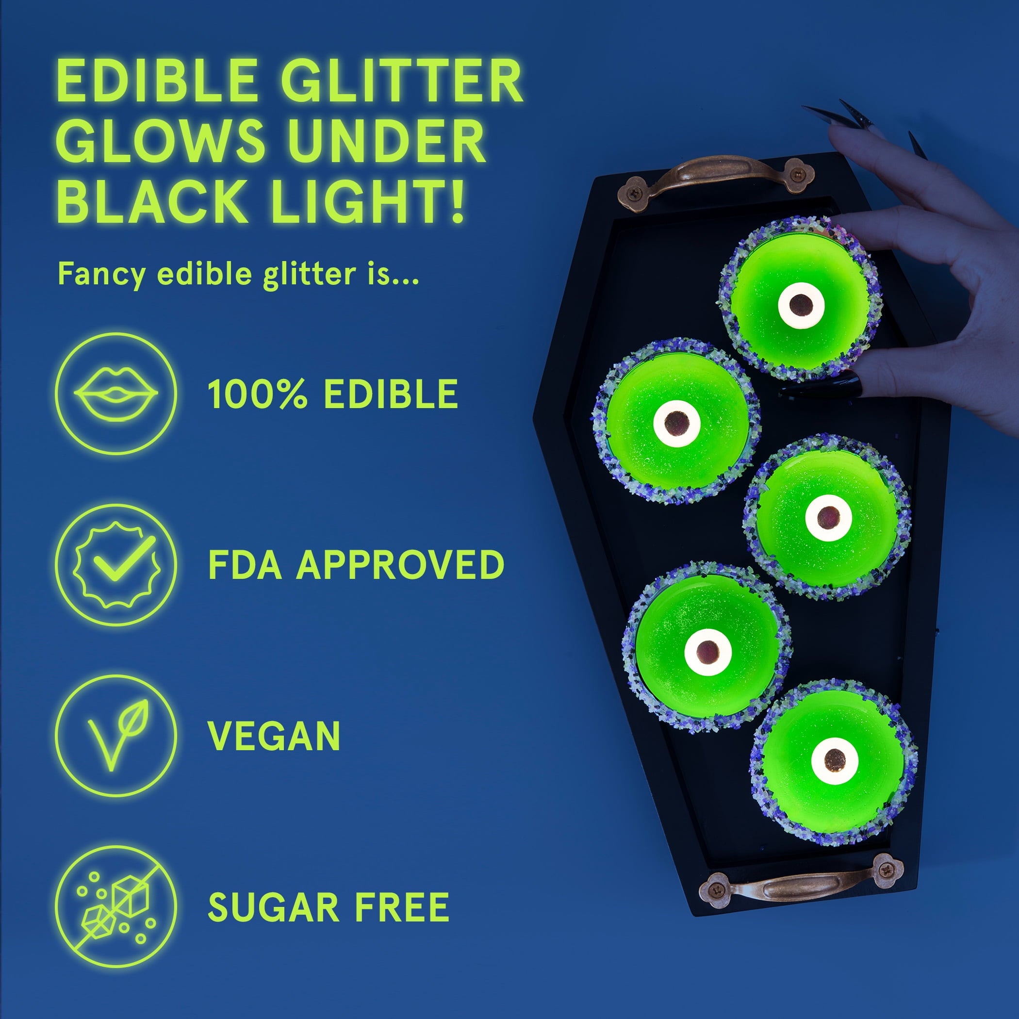 Fancy Sprinkles Eye of Newt Glitter and Glow Jelly Shot Kit, 8.7 oz