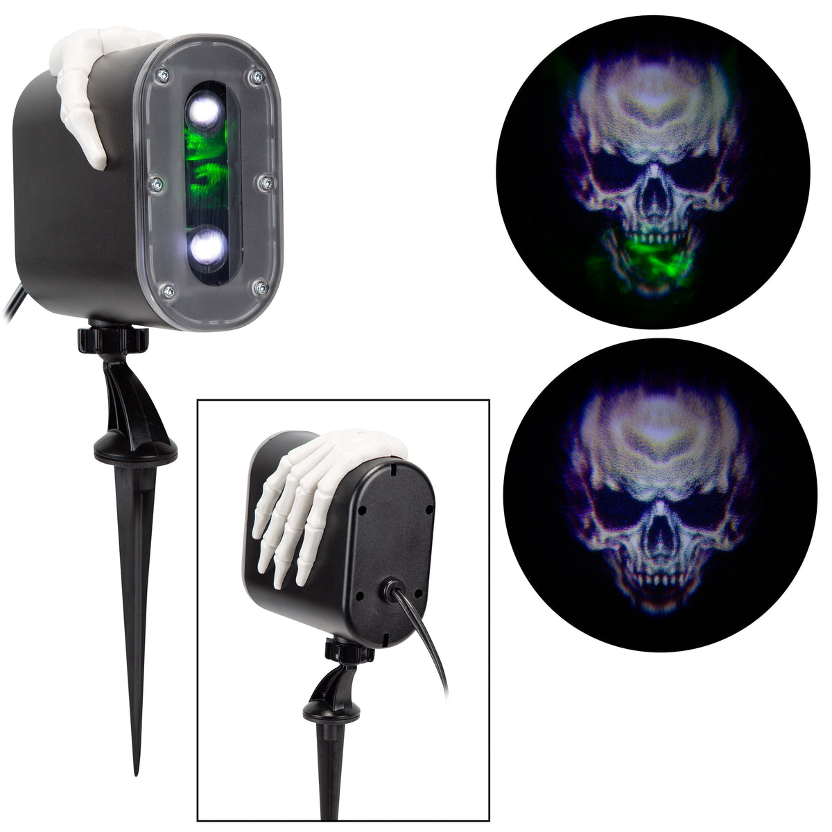 Halloween Lightshow Illuminations Plus Split Jaw Flaming Sinister Skull Projector Light Holiday Lighting by Way to Celebrate