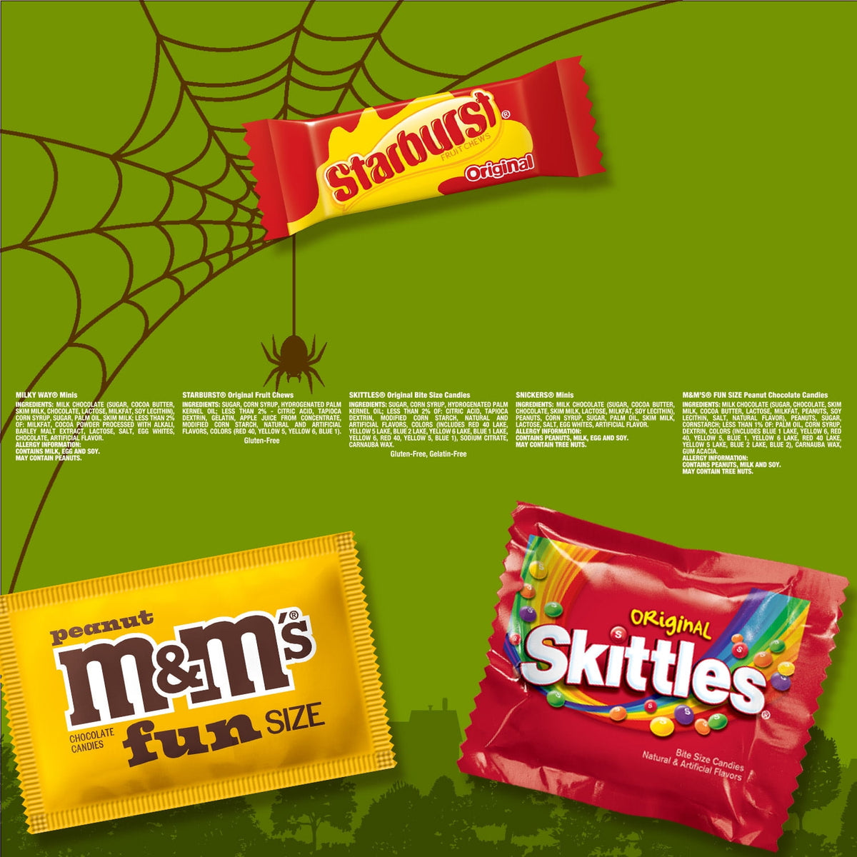 M&M's, Skittles & More Fun Size Halloween Candy Variety Pack - 120 Ct Bulk Bag