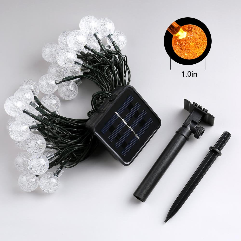 Toodour Solar String Lights Outdoor, 35.6ft 60 LED Waterproof Solar Powered Globe Patio Lights with 8 Modes for Garden Home Gazebo Yard Decorations (Warm White)