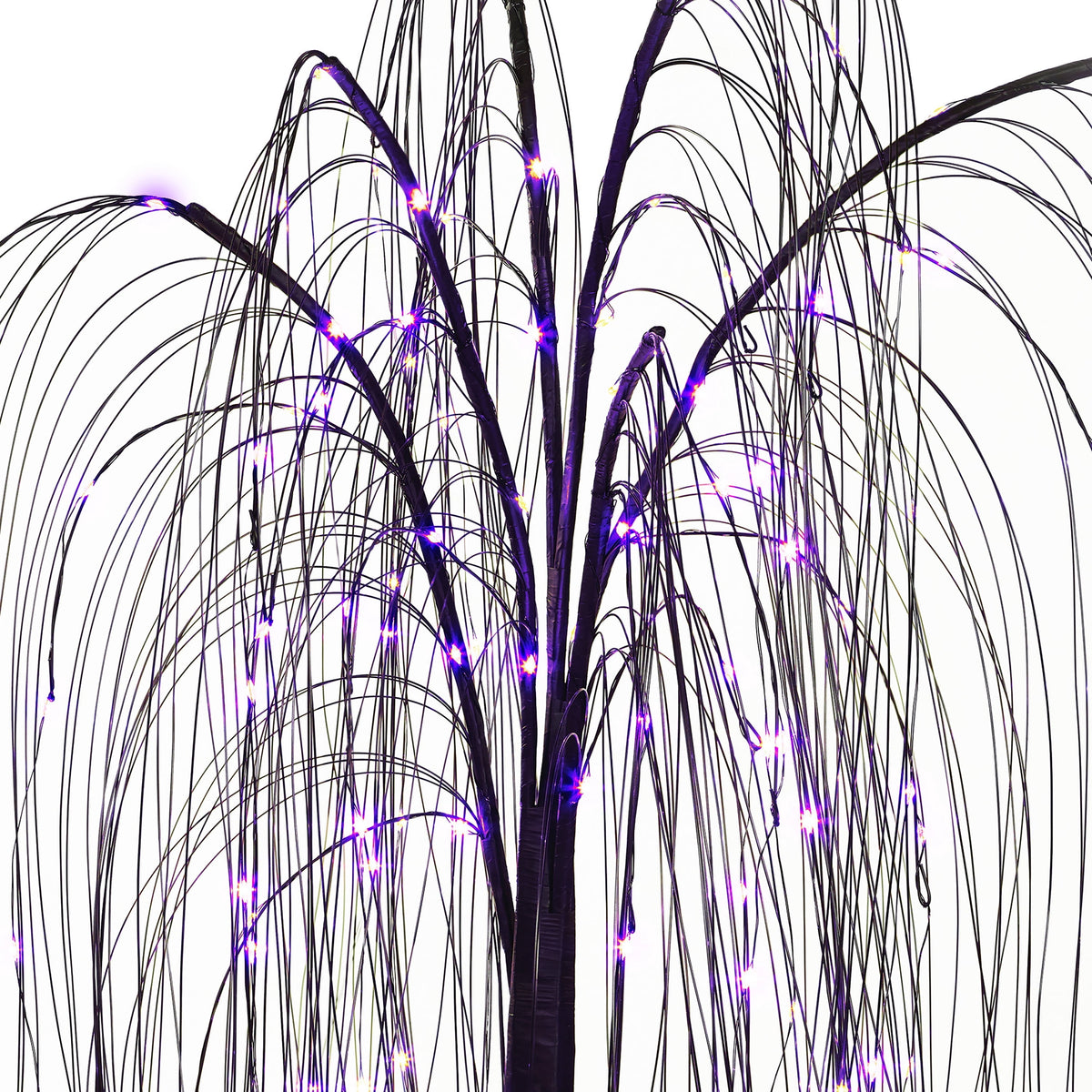 Indoor/Outdoor Battery-Operated 8-Function LED Color-Changing Willow Tree, Orange and Purple, 48", Halloween by Way To Celebrate