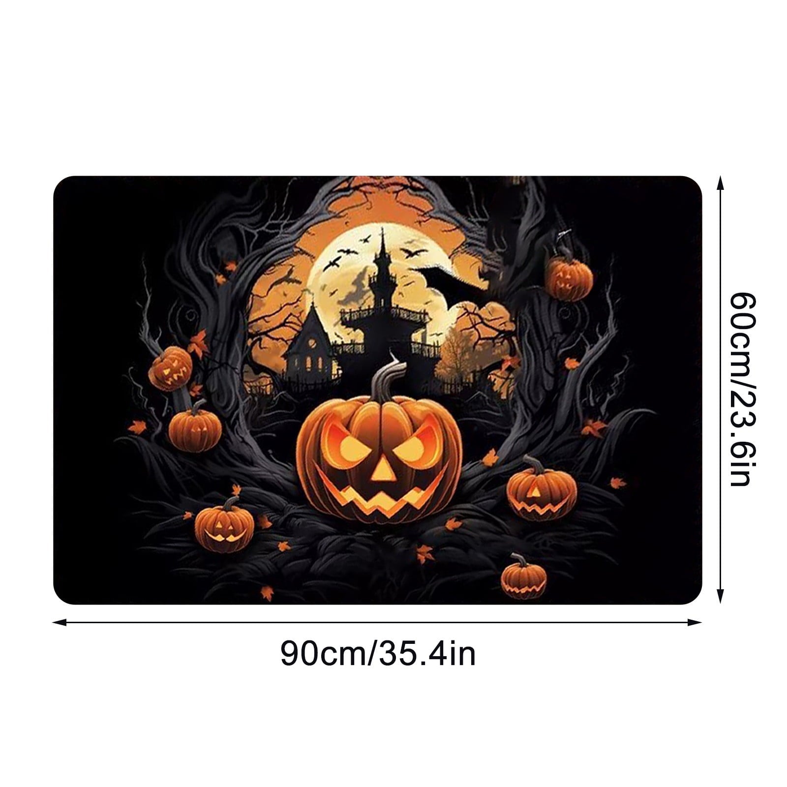 Stijggn Halloween Kitchen Rugs Halloween Mat Halloween Decorations Doormat, Welcome Mats for Front Door,Spooky Outdoor Mats for Front Door, Living Room, Bedroom, K-ids' Room
