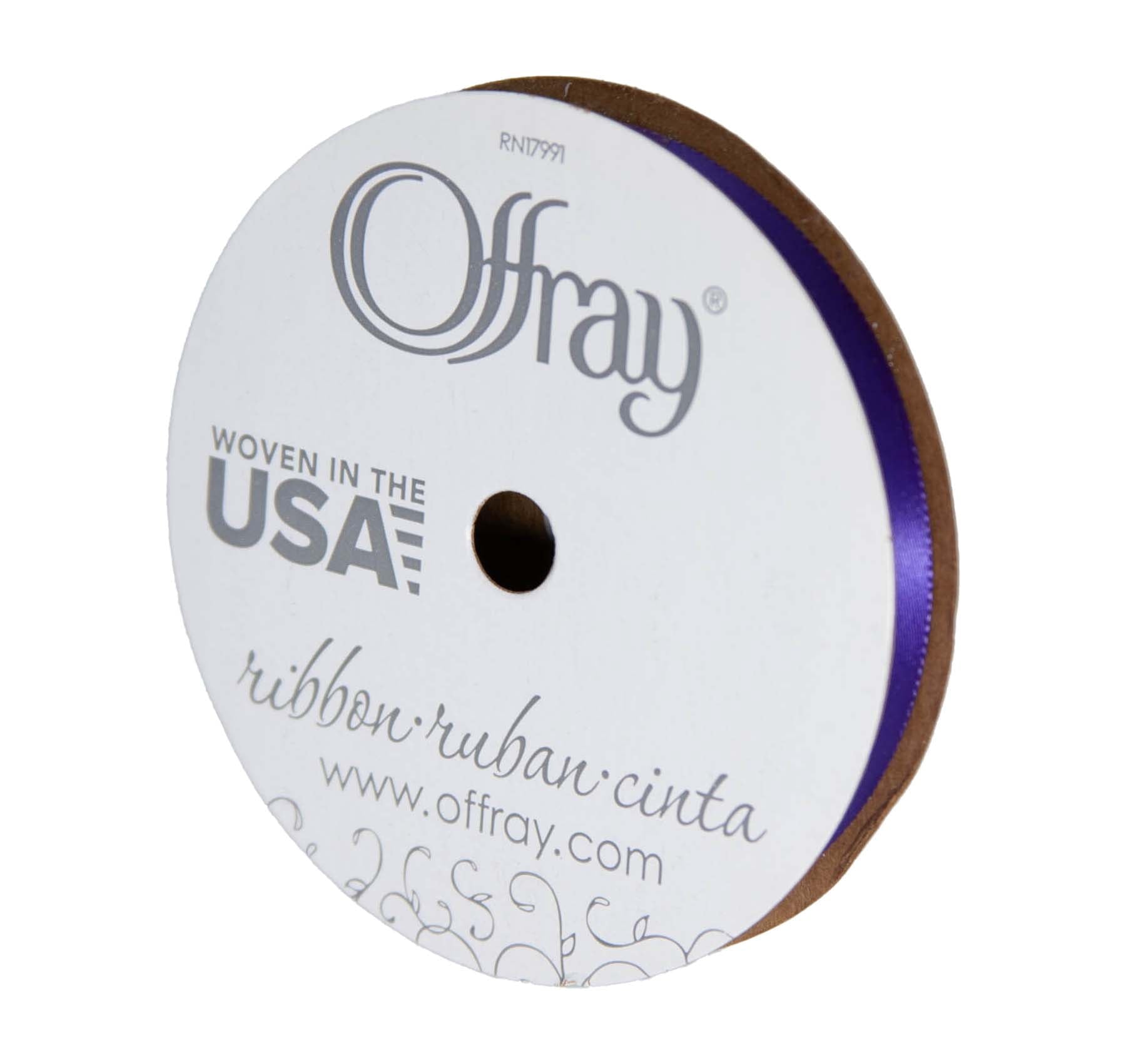 Offray Ribbon, Red Wine 3/8 inch Single Face Satin Polyester Ribbon, 18 feet