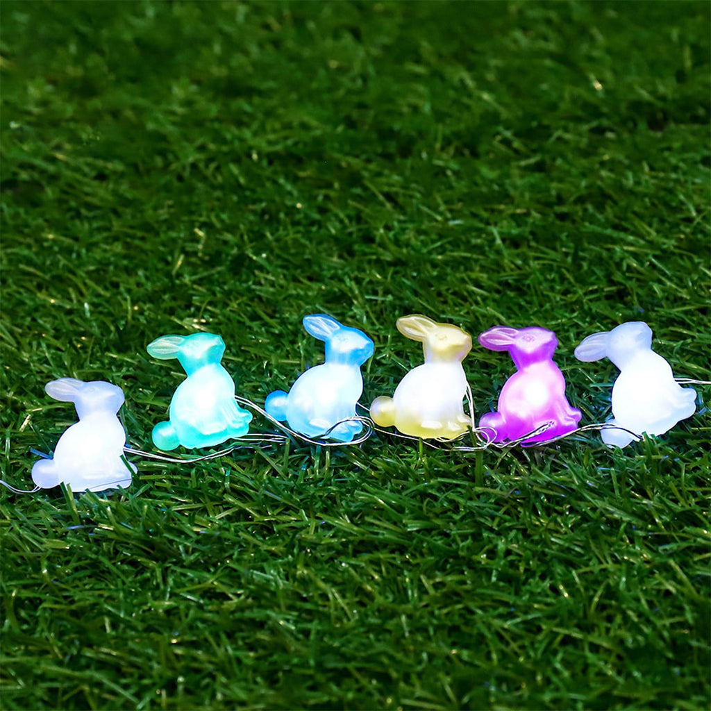 Stijggn 10 Easter Lights Outdoor Easter Decor LED Bunny Lights Plug in Easter Lights String for Indoor Outdoor Spring Decor & Easter Decor