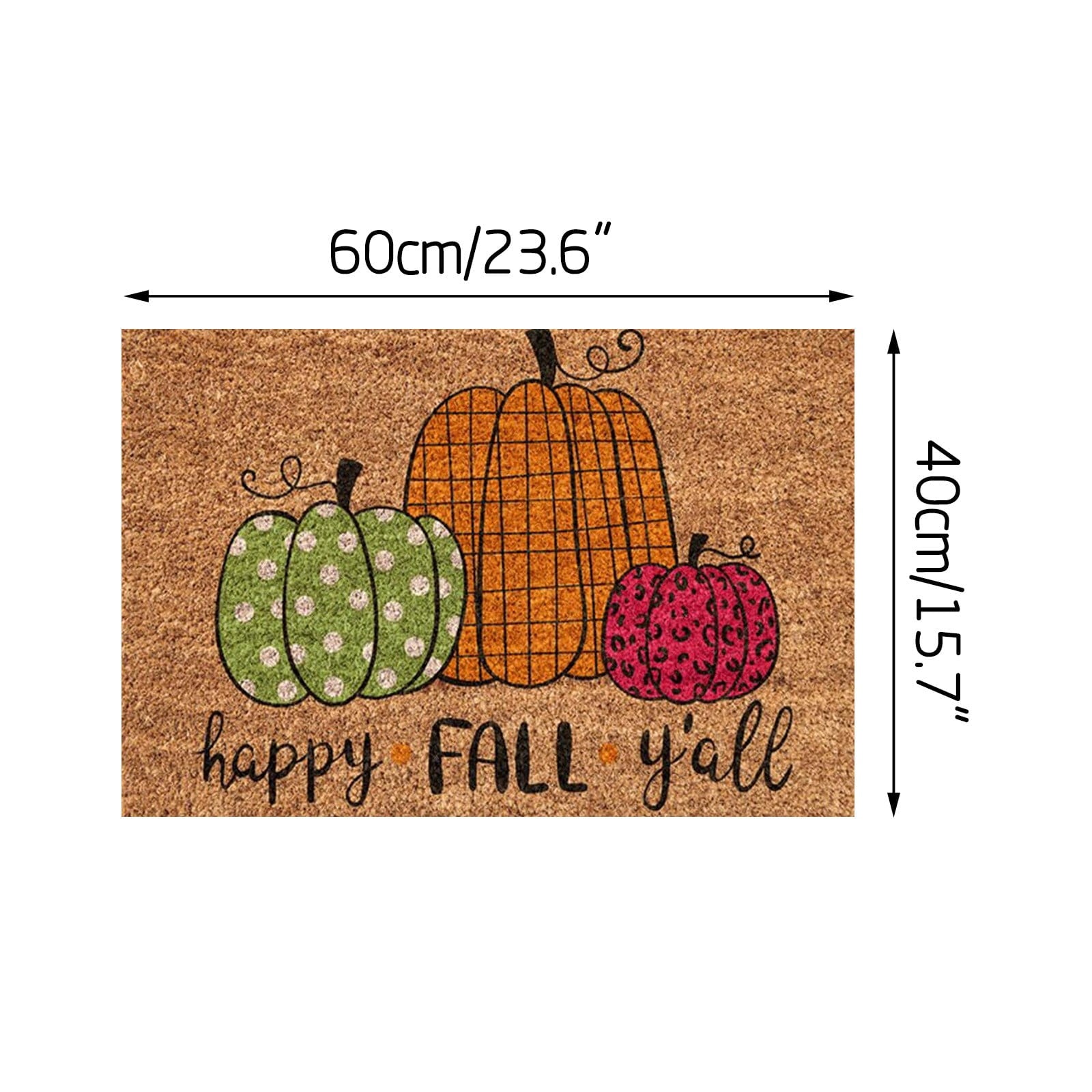 KCEHTA Happy Fall Welcome Mat, Fall Maple Leaf Pumpkin Door Mat, Autumn Front Door Mat, Halloween Thanksgiving Welcome Doormat Indoor Outdoor Entryway Rug Floor Mats
