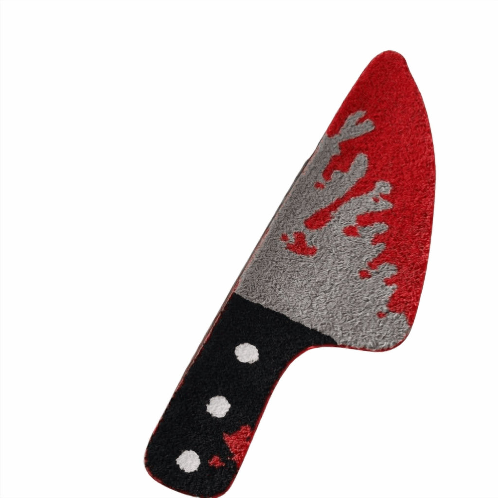 HomeKingdee Scream Knife Rug Horror Movie Gothic Area Rubber Rugs Non Slip Machine Washable, Cute Vintage Spooky Skull Halloween Accent Throw Rugs